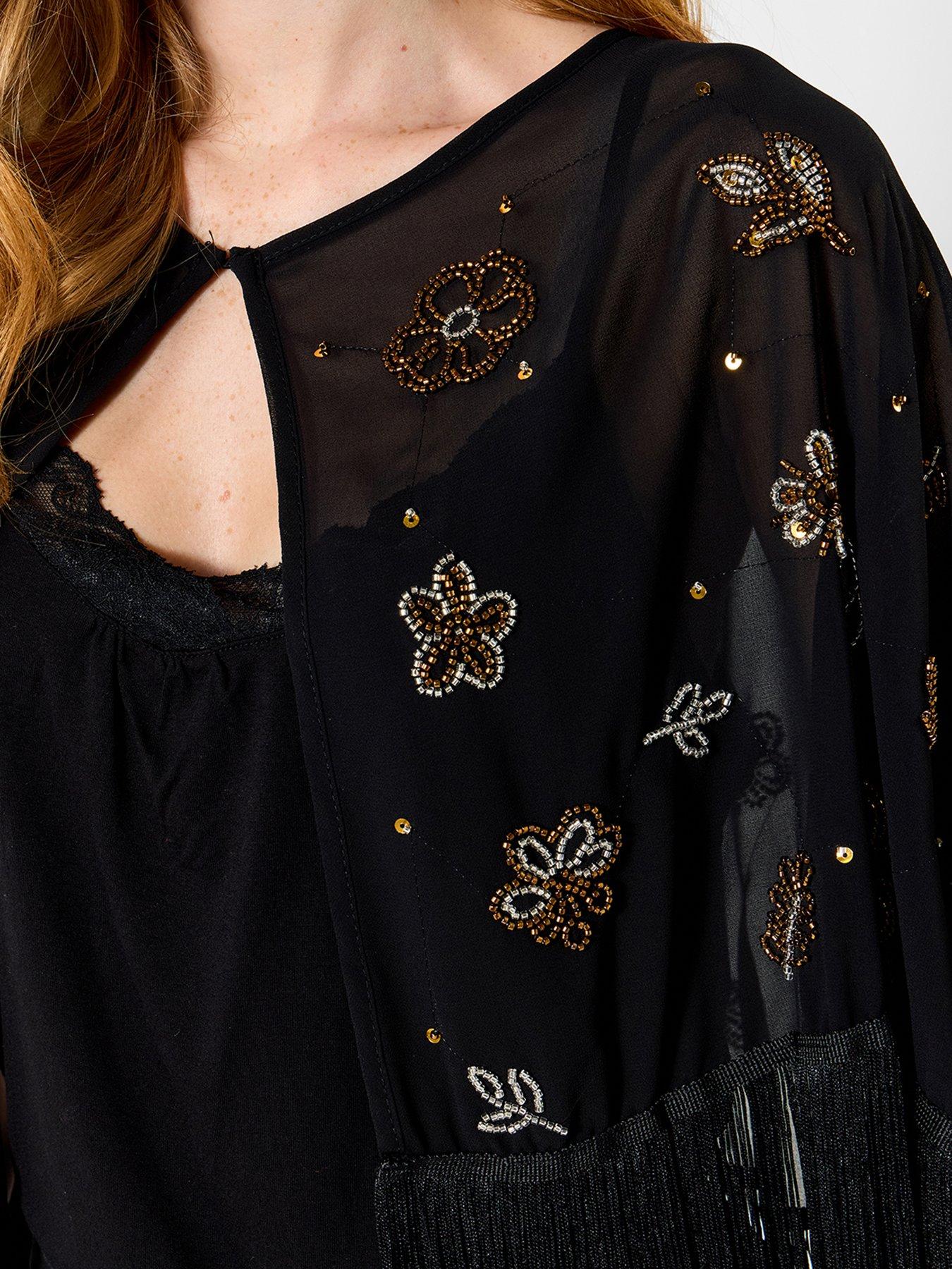 Image 4 of 6 of Joe Browns Womens Dazzling Sequin Cape - Black