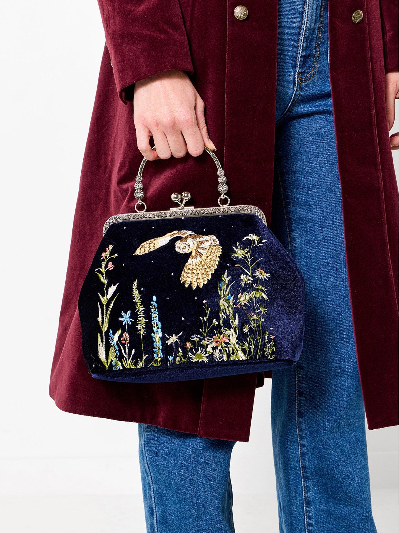 Image 2 of 4 of Joe Browns Womens Embroidered Owl Clutch Bag - Navy