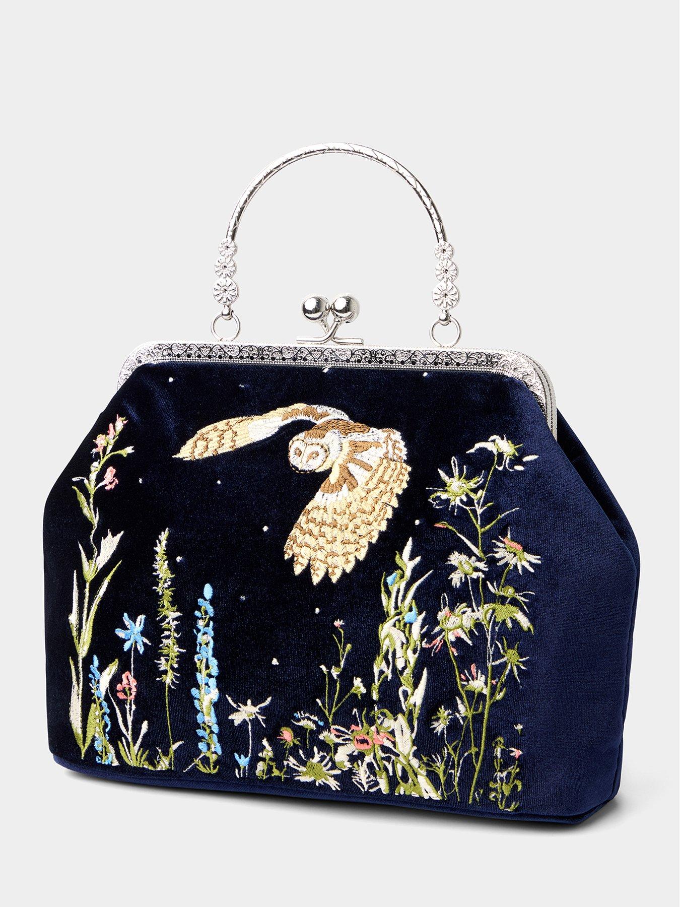 Image 3 of 4 of Joe Browns Womens Embroidered Owl Clutch Bag - Navy