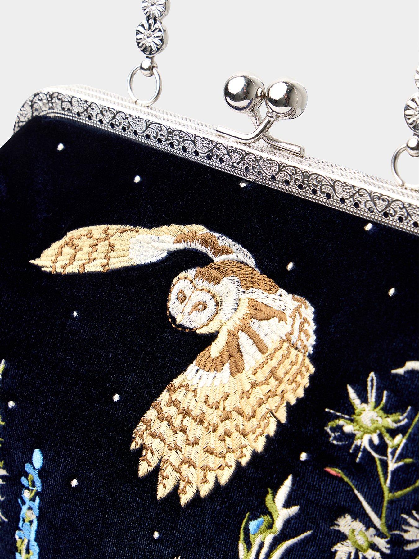 Image 4 of 4 of Joe Browns Womens Embroidered Owl Clutch Bag - Navy