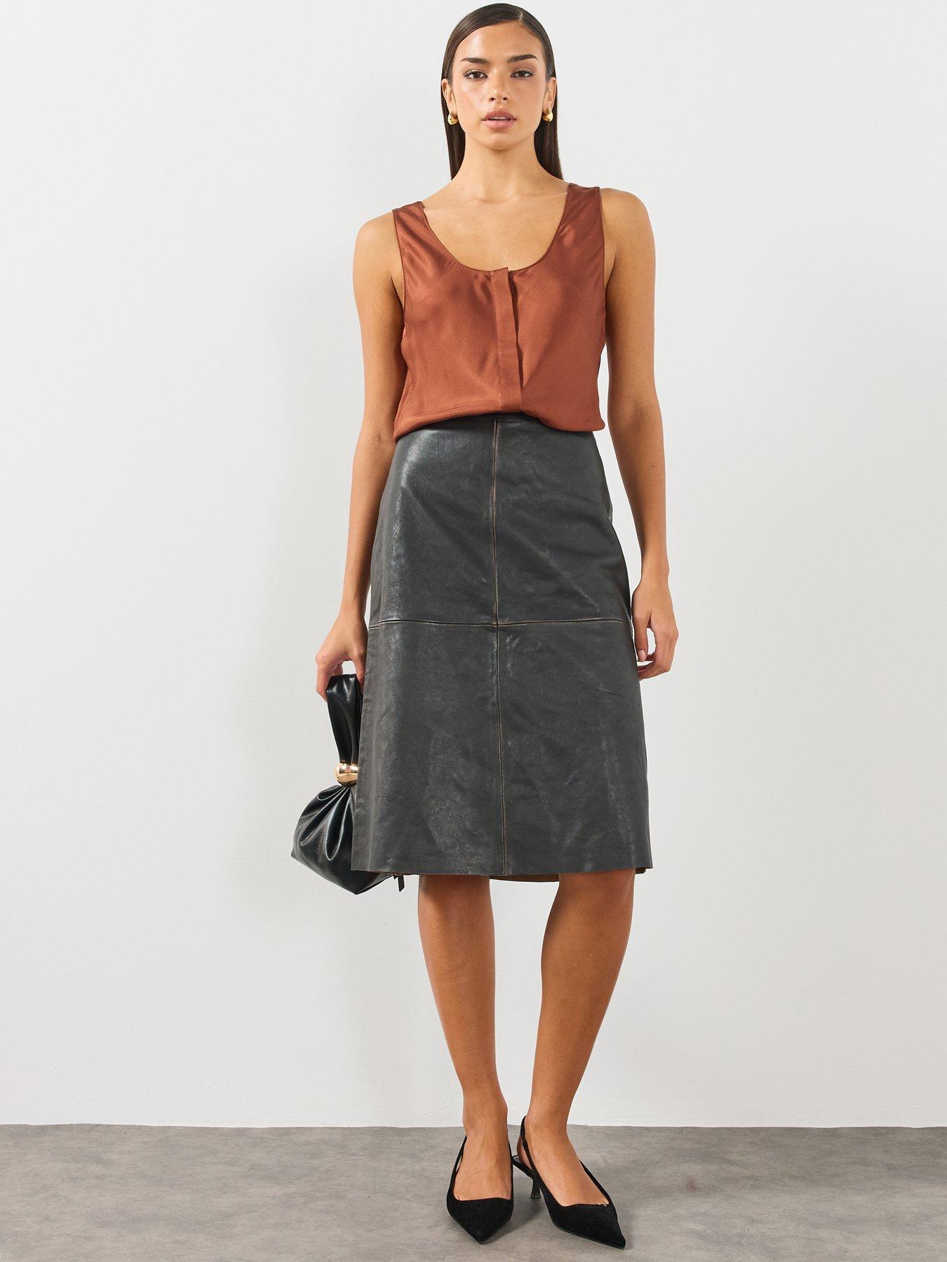 Image 6 of 6 of AllSaints Womens Milla Sleeveless Top - Red