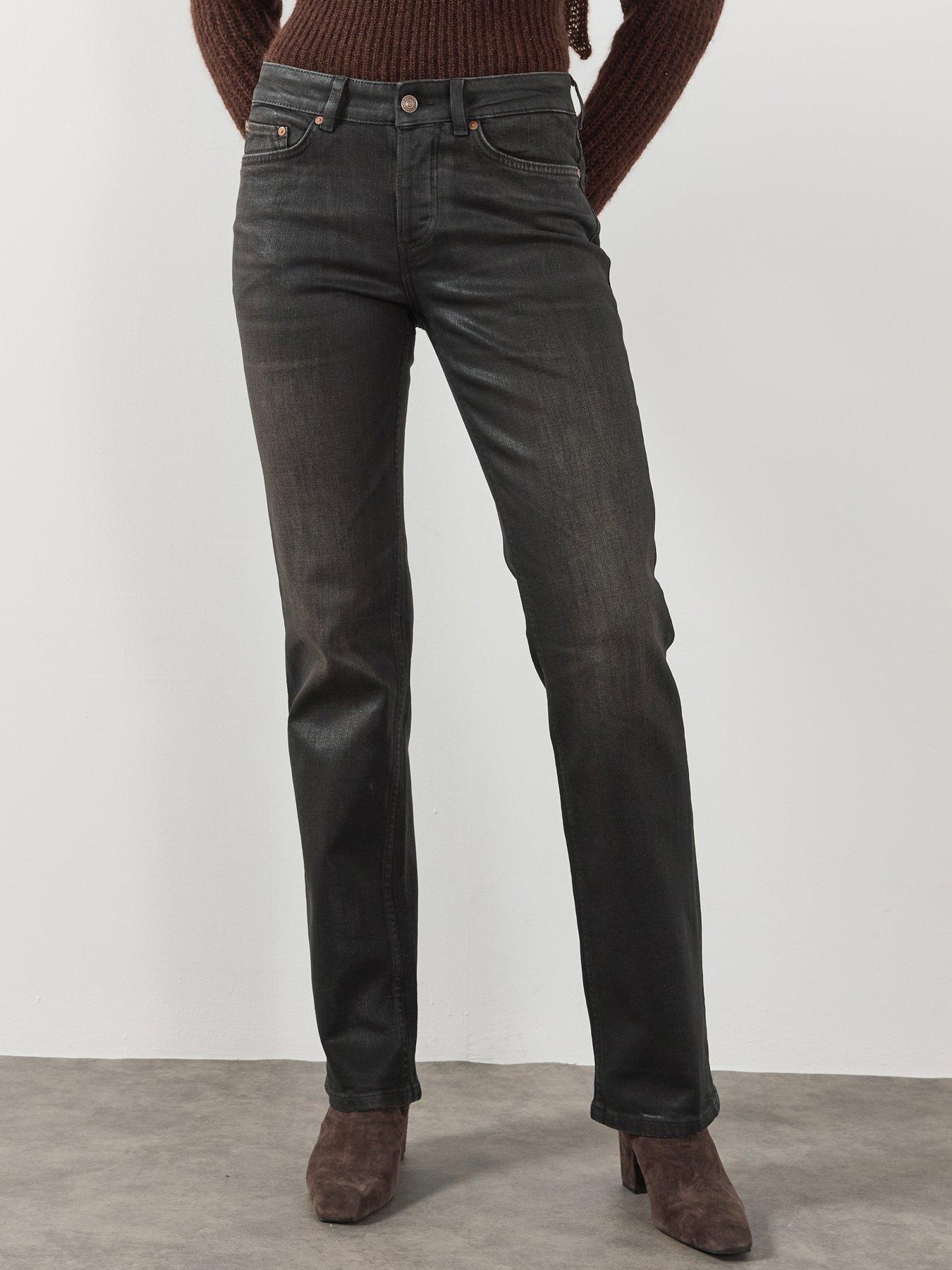 Image 1 of 6 of AllSaints Womens Nat Low Rise Slim Fit Jeans - Black