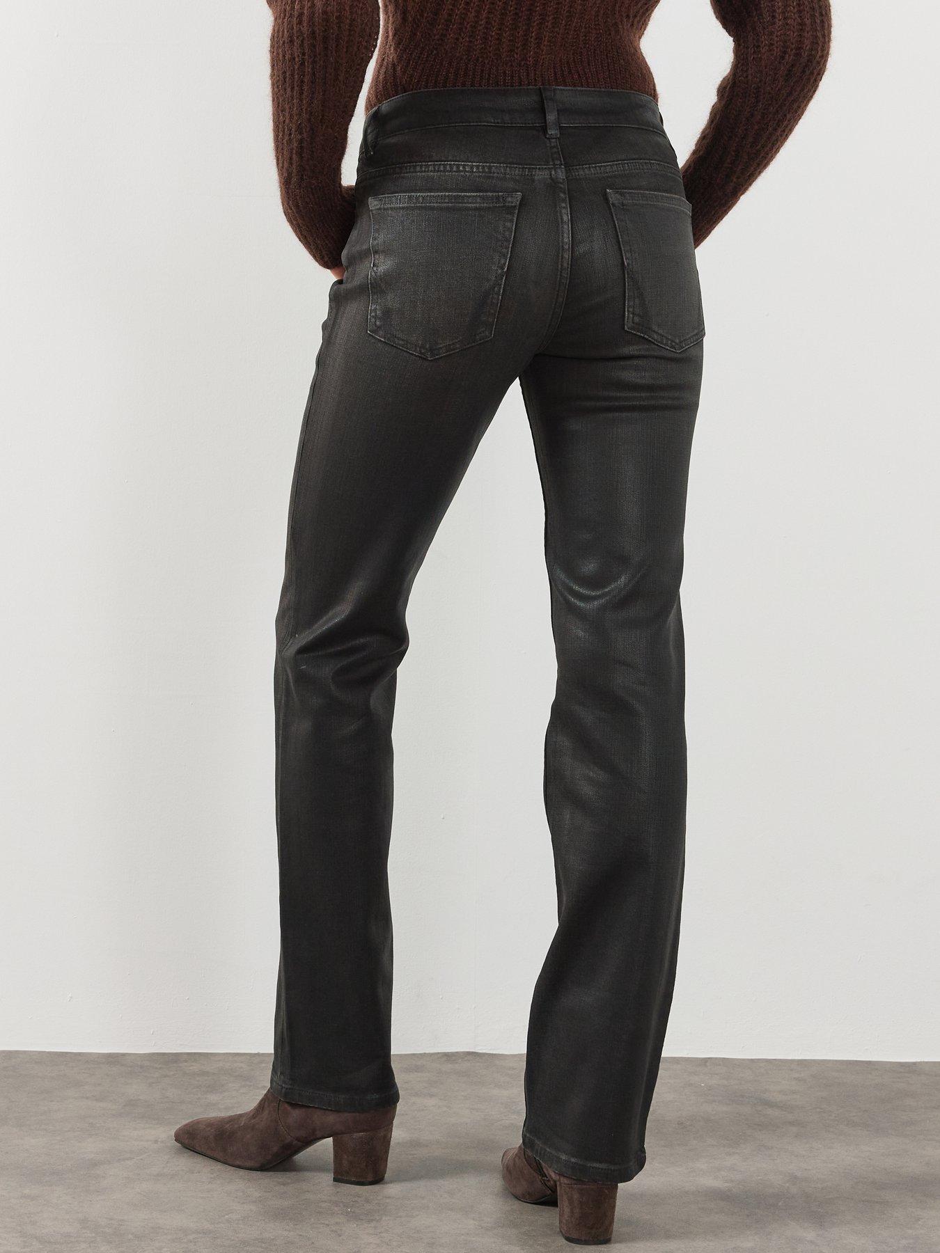 Image 2 of 6 of AllSaints Womens Nat Low Rise Slim Fit Jeans - Black