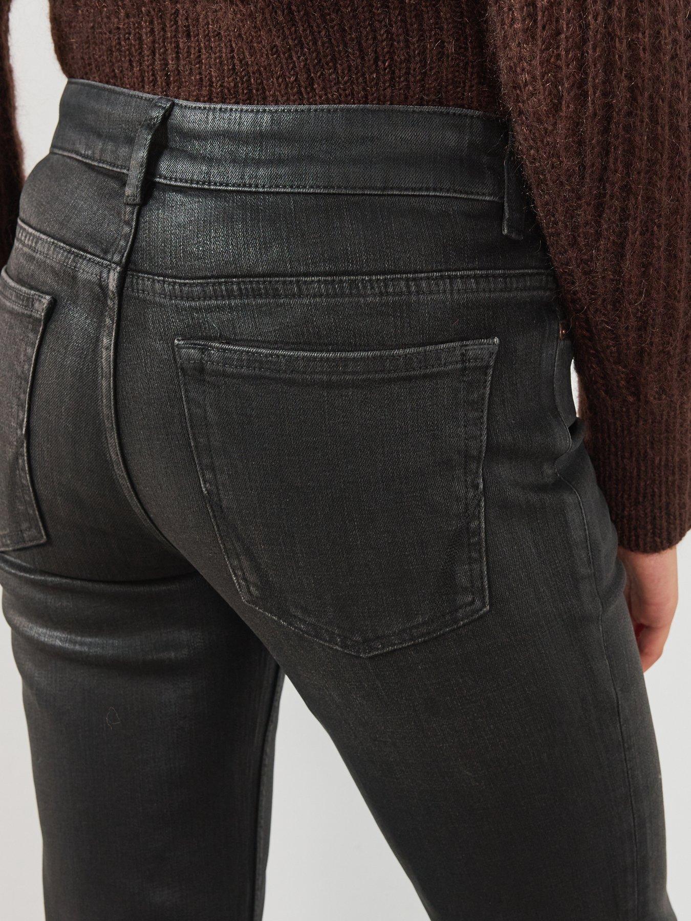 Image 4 of 6 of AllSaints Womens Nat Low Rise Slim Fit Jeans - Black