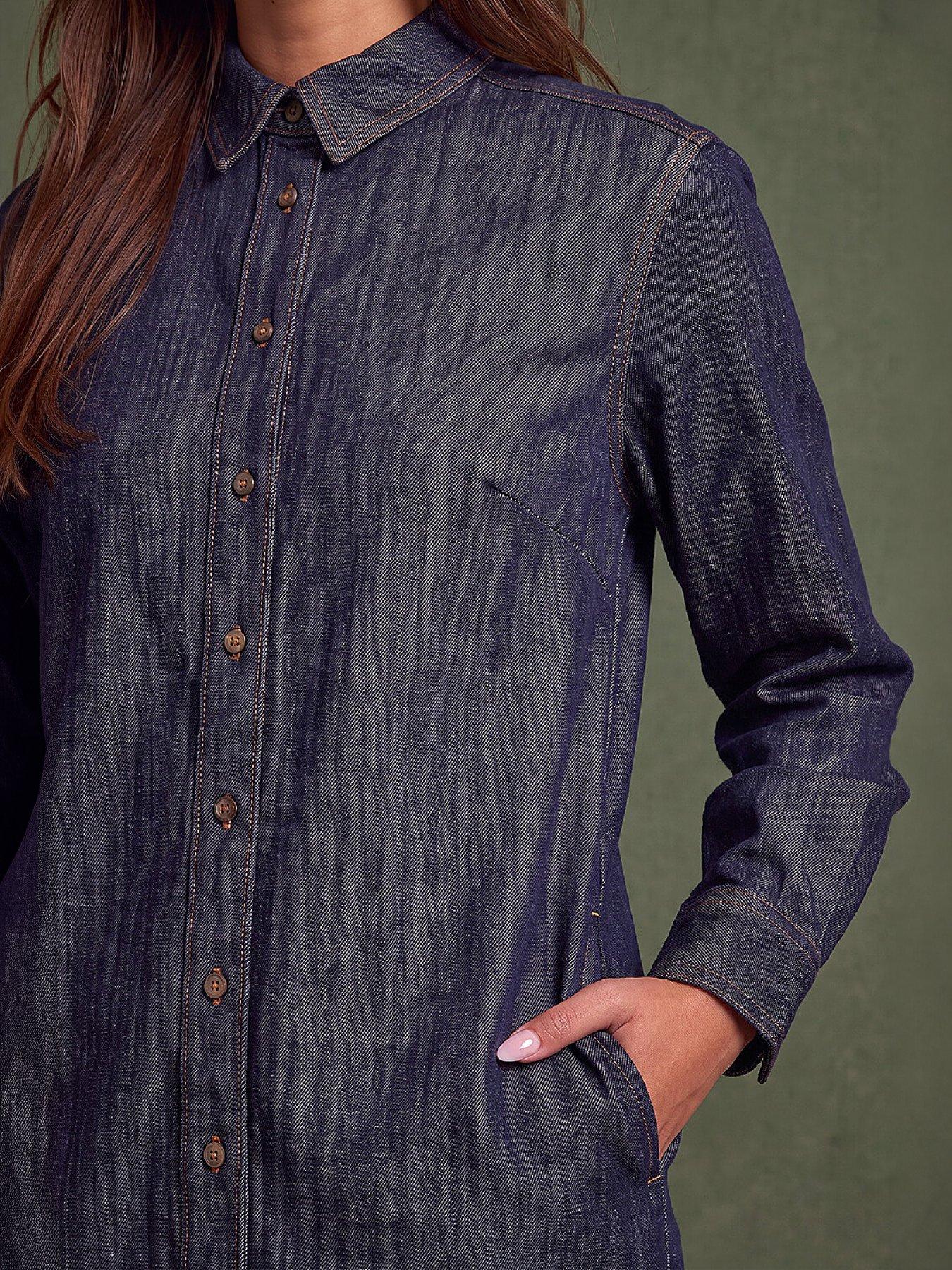 Image 2 of 4 of Roman Button Shirt Dress