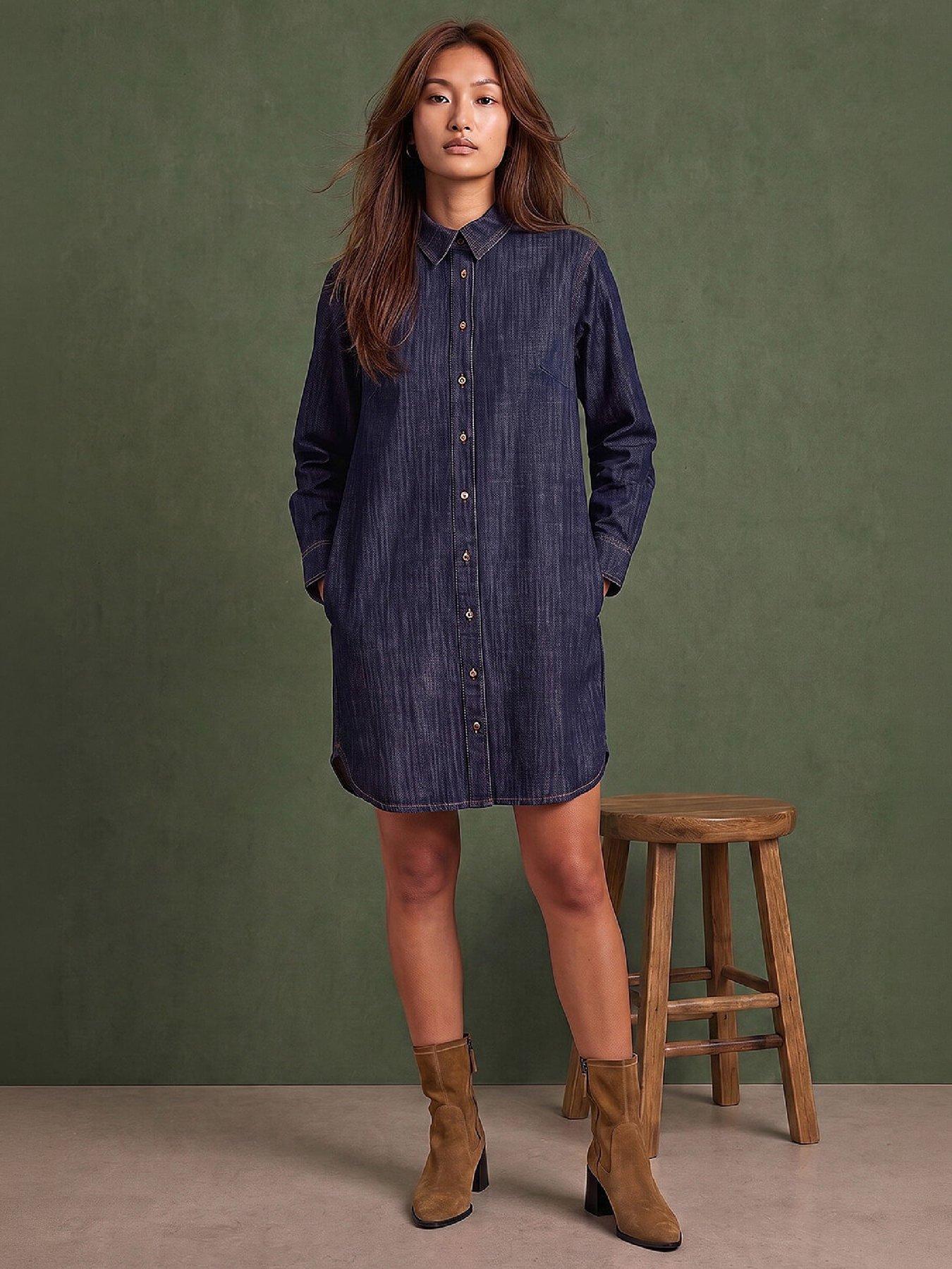 Image 3 of 4 of Roman Button Shirt Dress
