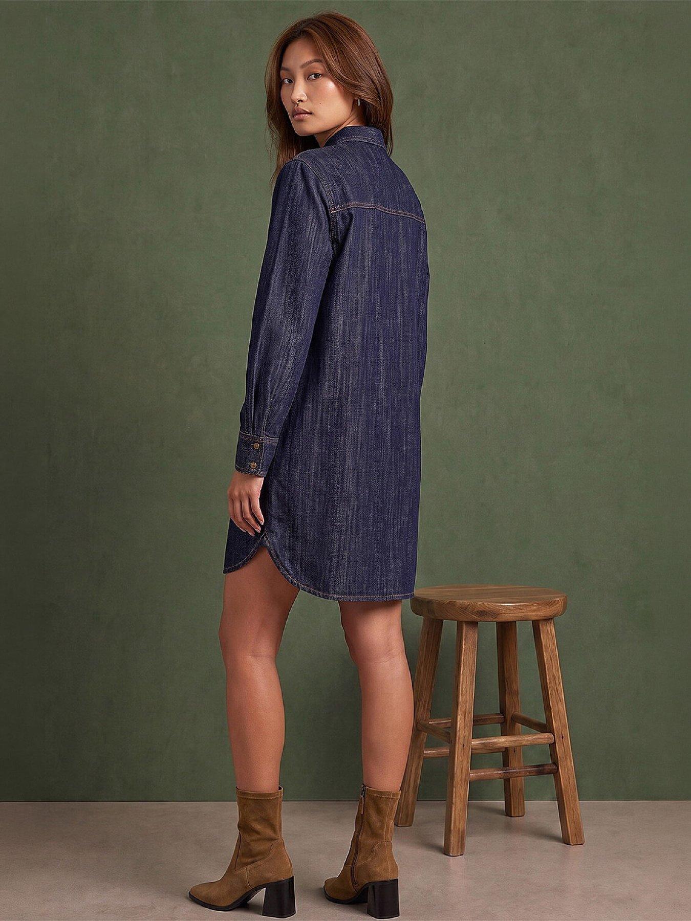 Image 4 of 4 of Roman Button Shirt Dress