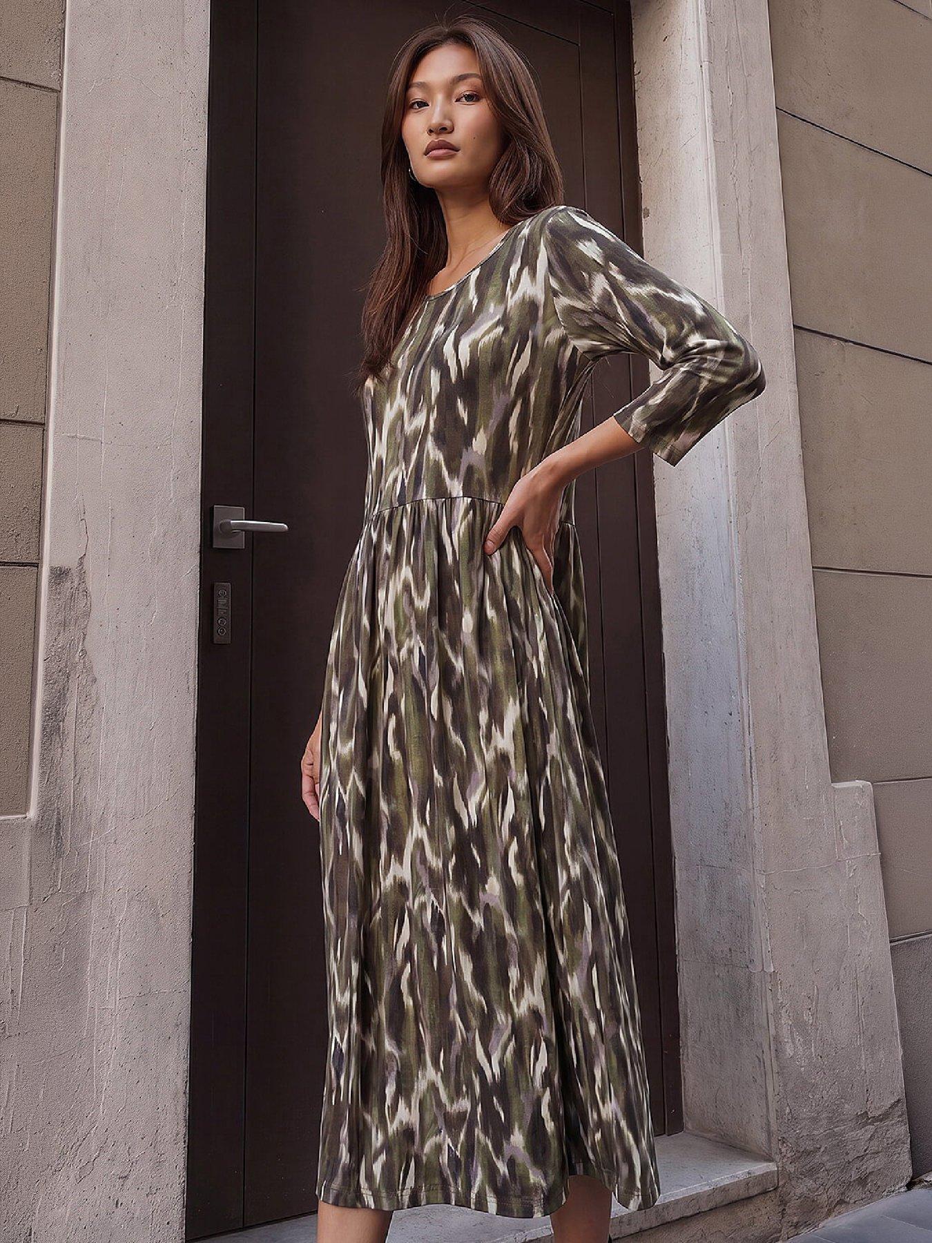 Image 1 of 4 of Roman Abstract Midi Dress