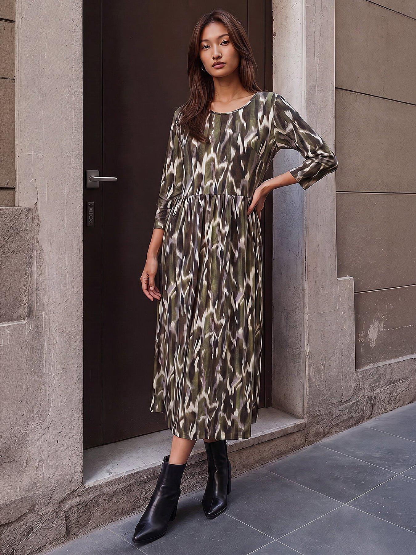 Image 3 of 4 of Roman Abstract Midi Dress