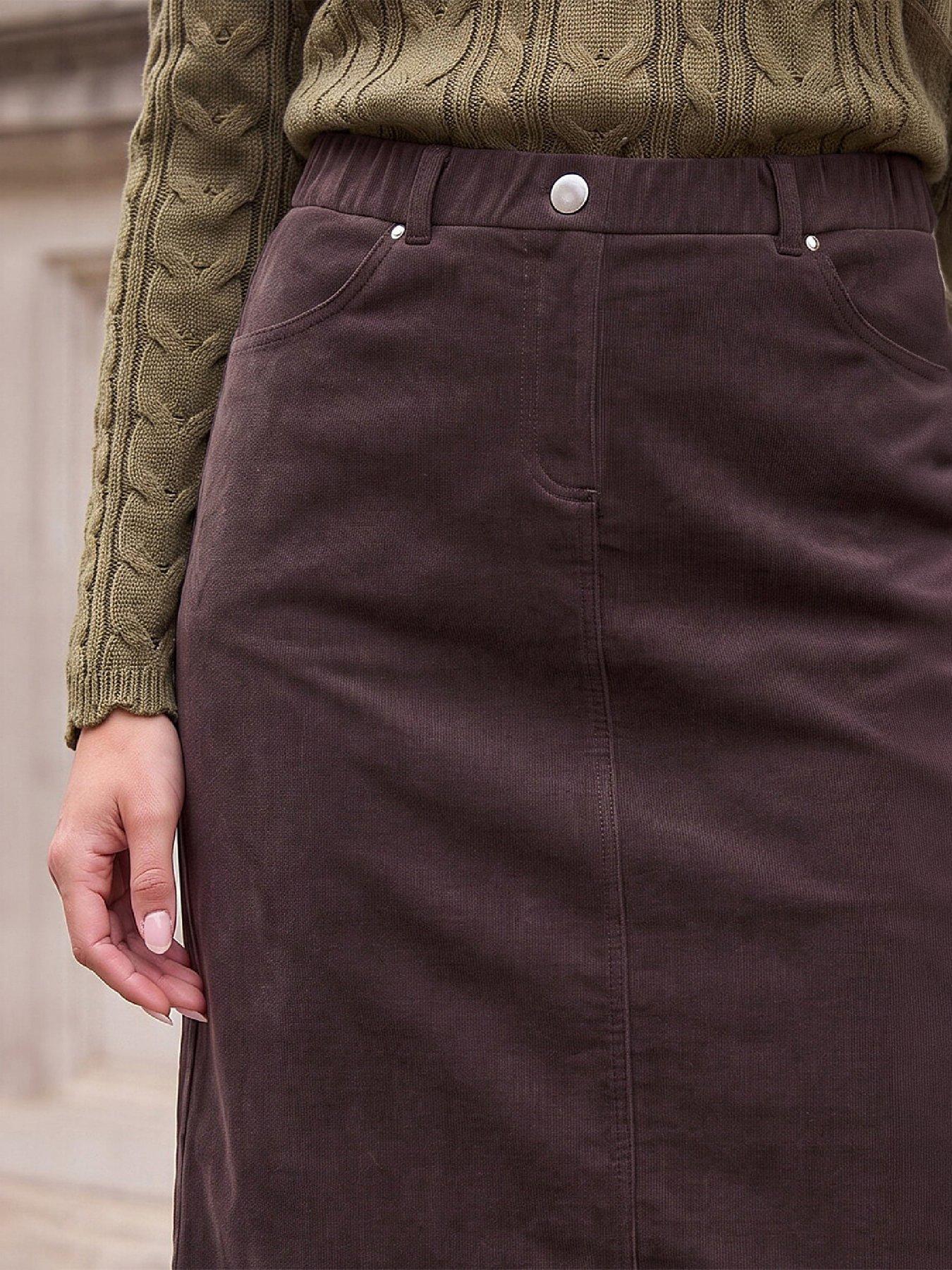 Image 2 of 4 of Roman Cord Aline Skirt