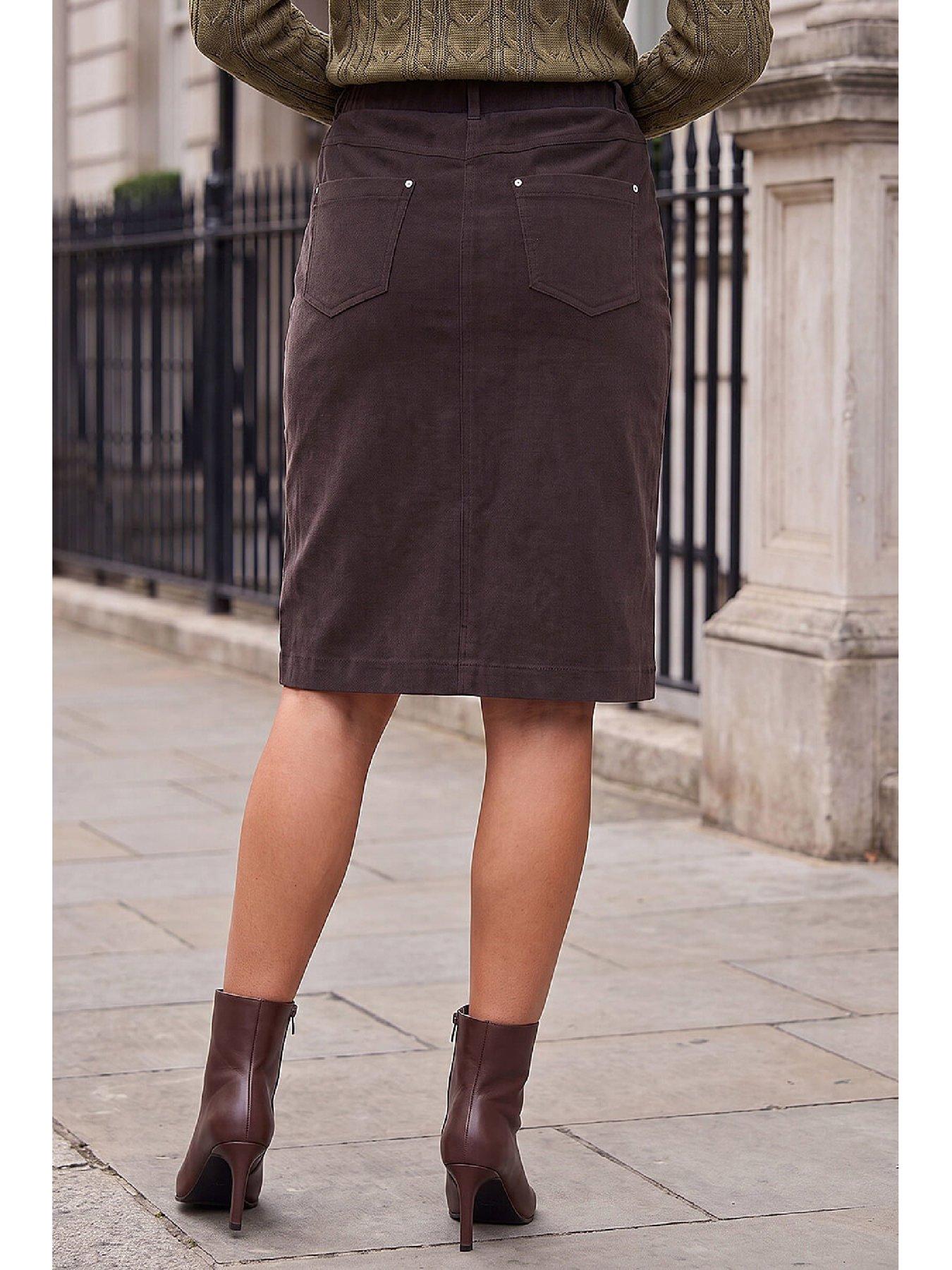 Image 3 of 4 of Roman Cord Aline Skirt