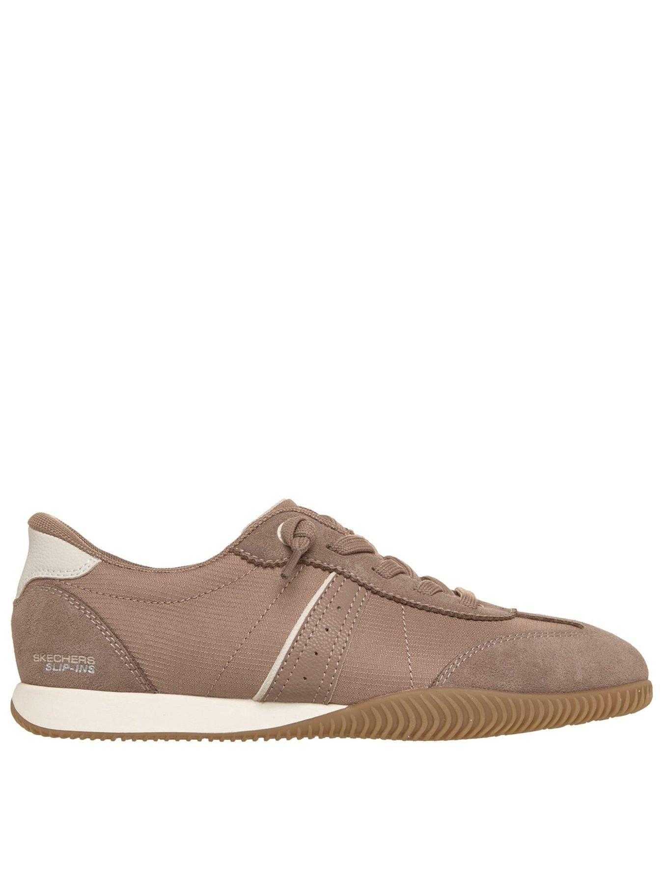 Image 1 of 5 of Skechers Womens Hands-Free Slip-On Faux Lace Trainers - Brown