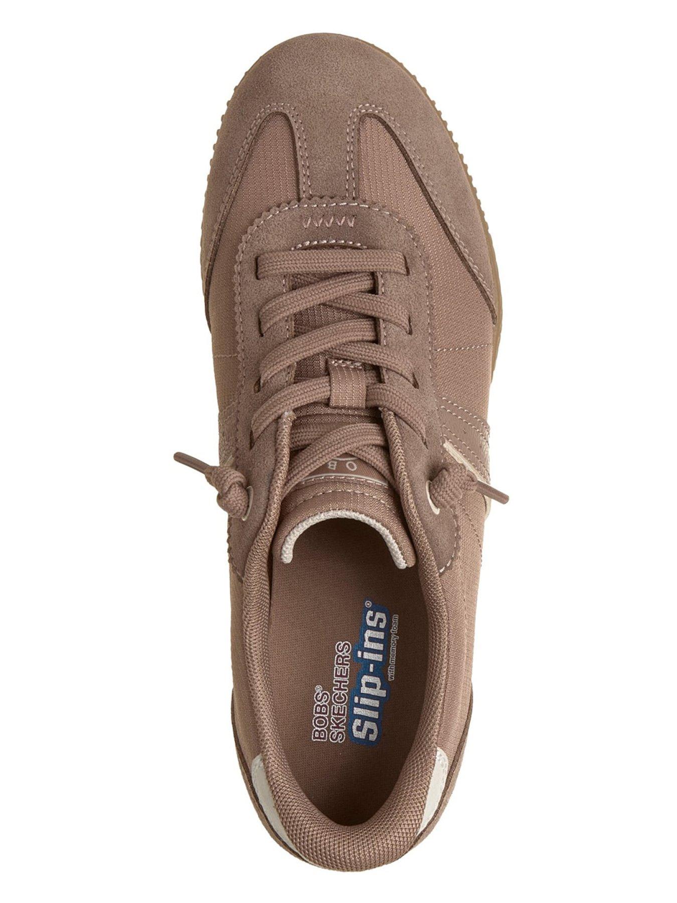Image 4 of 5 of Skechers Womens Hands-Free Slip-On Faux Lace Trainers - Brown