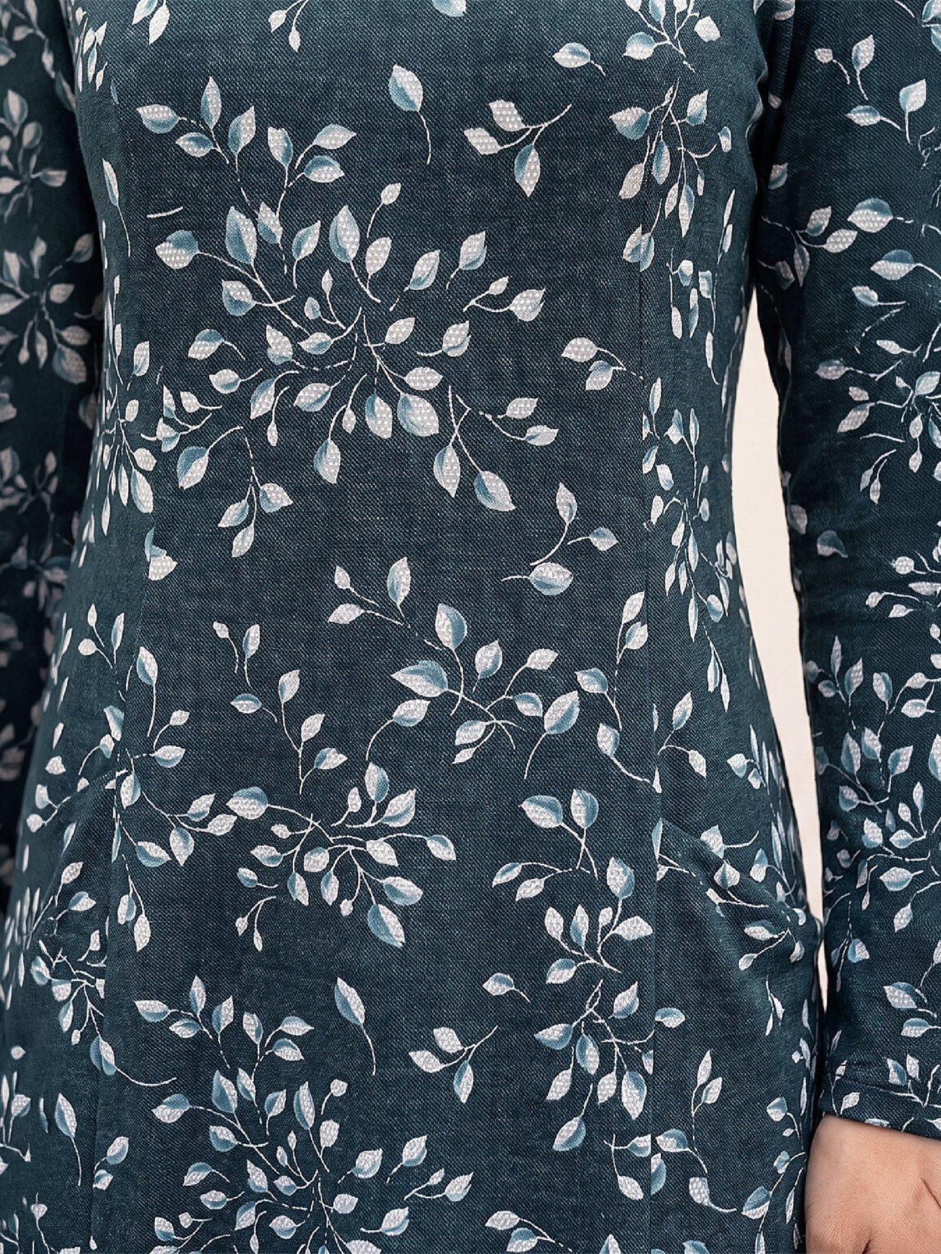 Image 2 of 4 of Roman Womens Floral Puff Print Longline Blouse - Blue