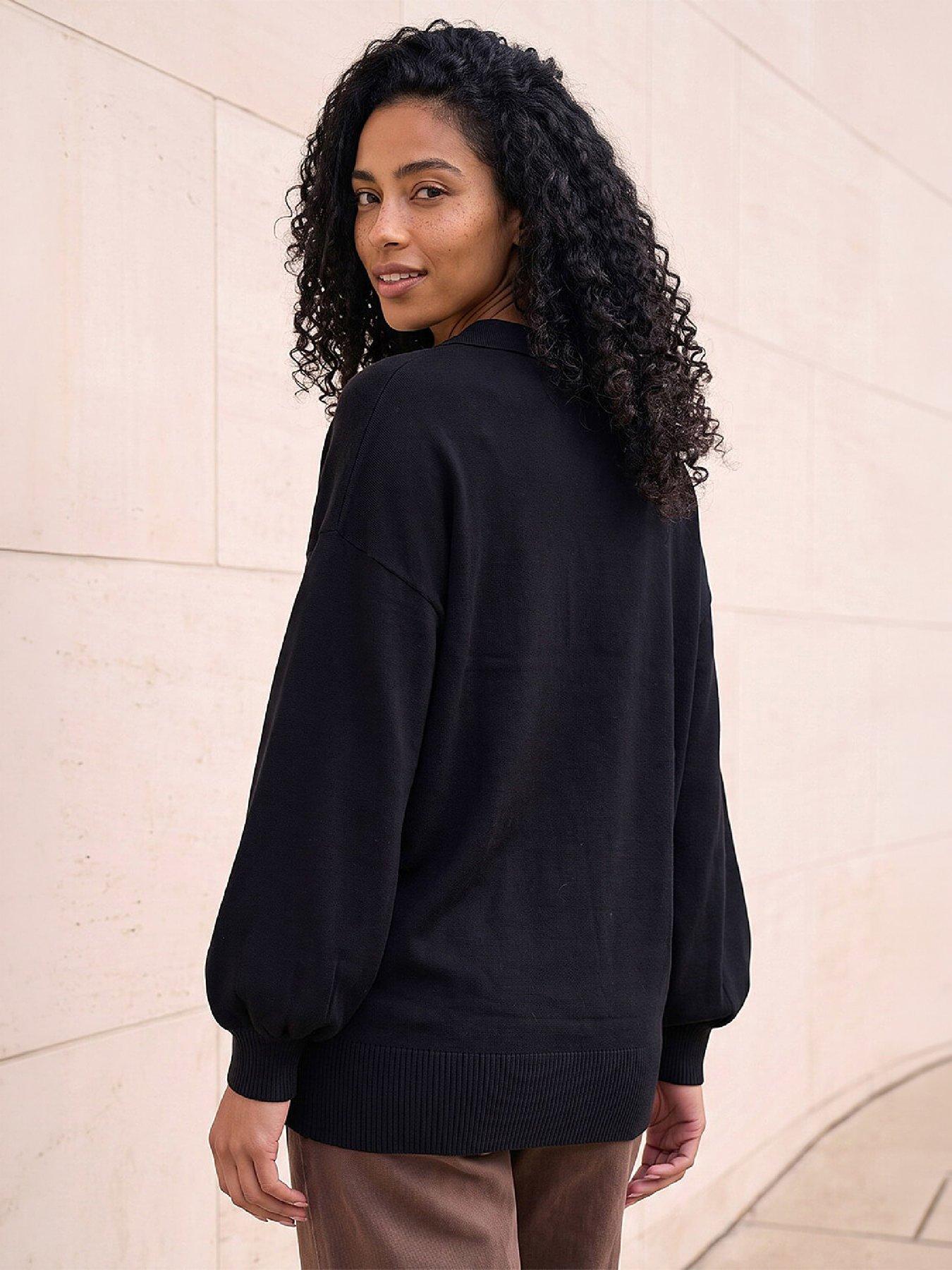Image 3 of 4 of Roman Collared V-neck Boyfriend Jumper