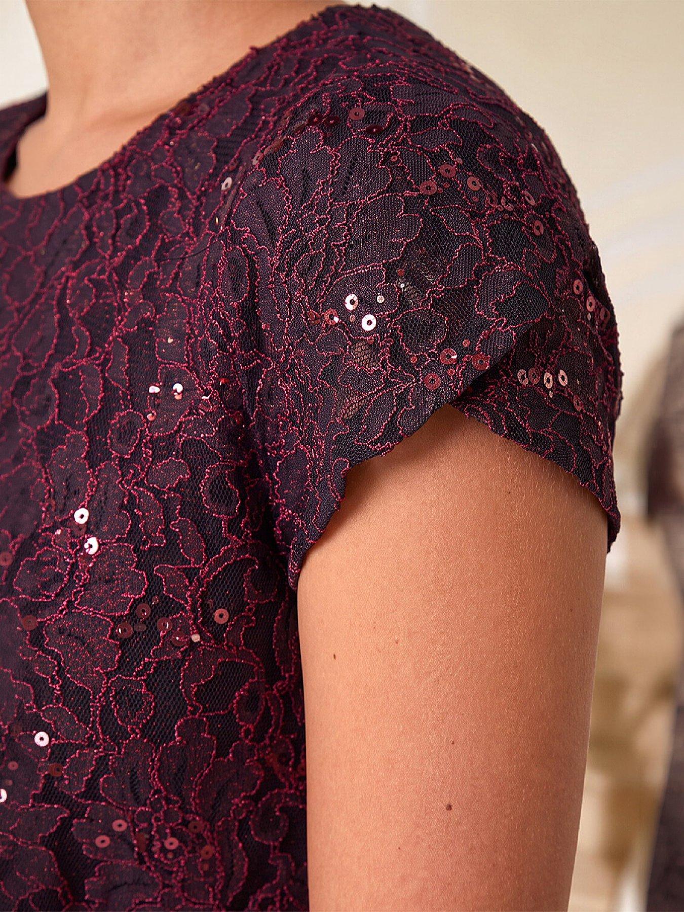 Image 2 of 4 of Roman Lace Twist Stretch Dress