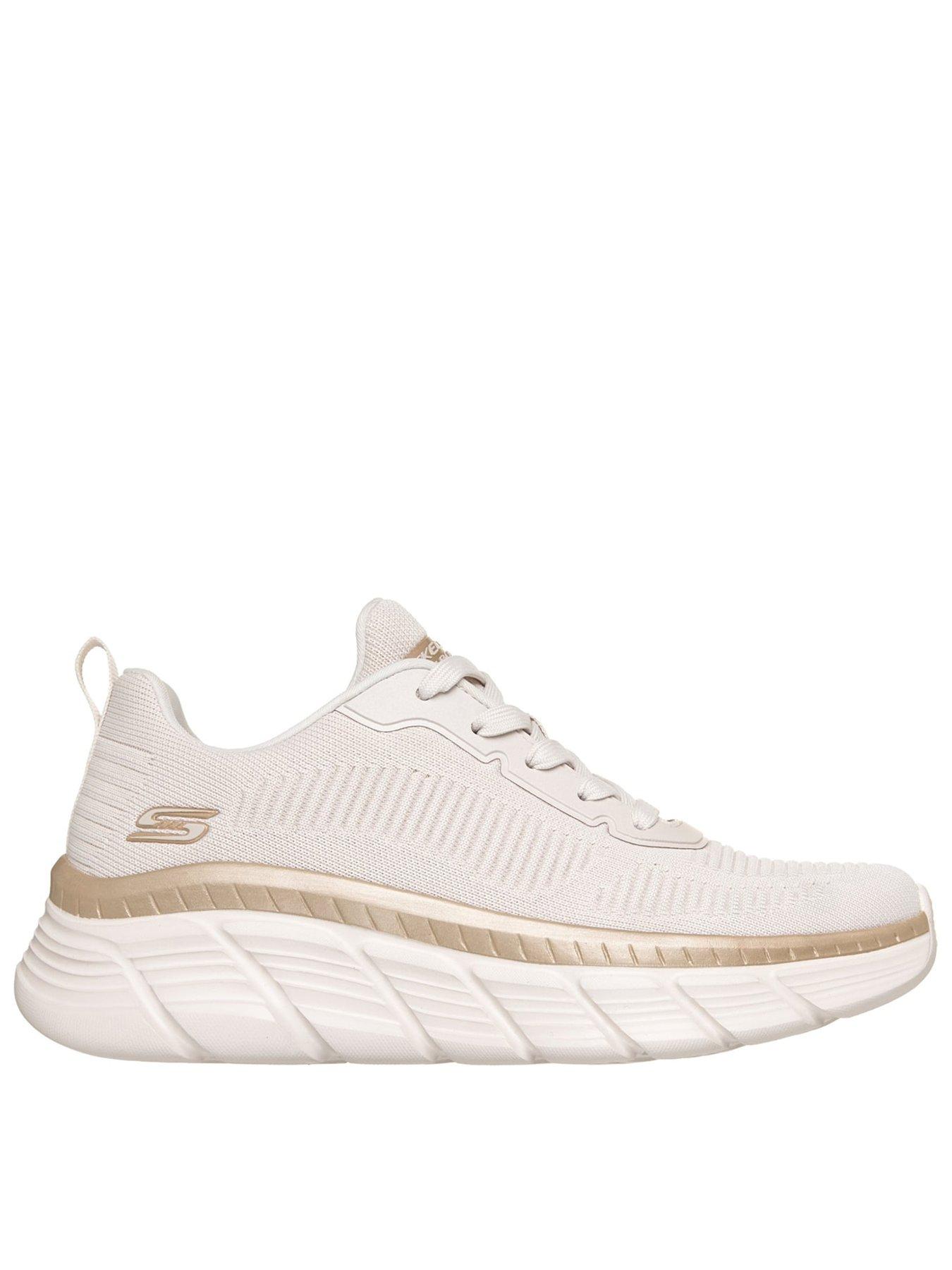 Image 1 of 5 of Skechers Womens BOBS B Flex Hi Memory Foam Mesh Trainers - White