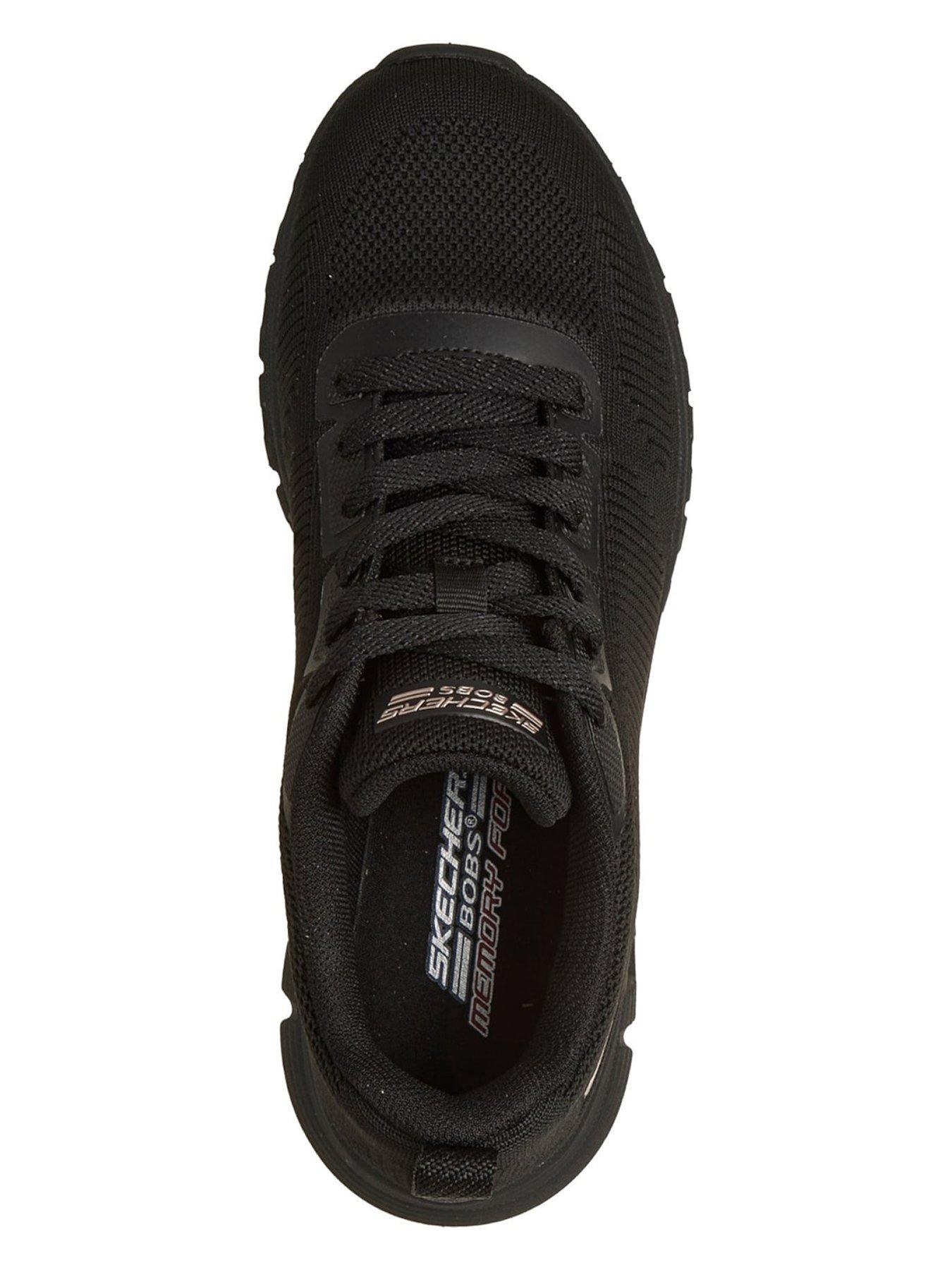 Image 4 of 5 of Skechers Womens Bobs B Lite Engineered Knit Lace Up Trainers - Black