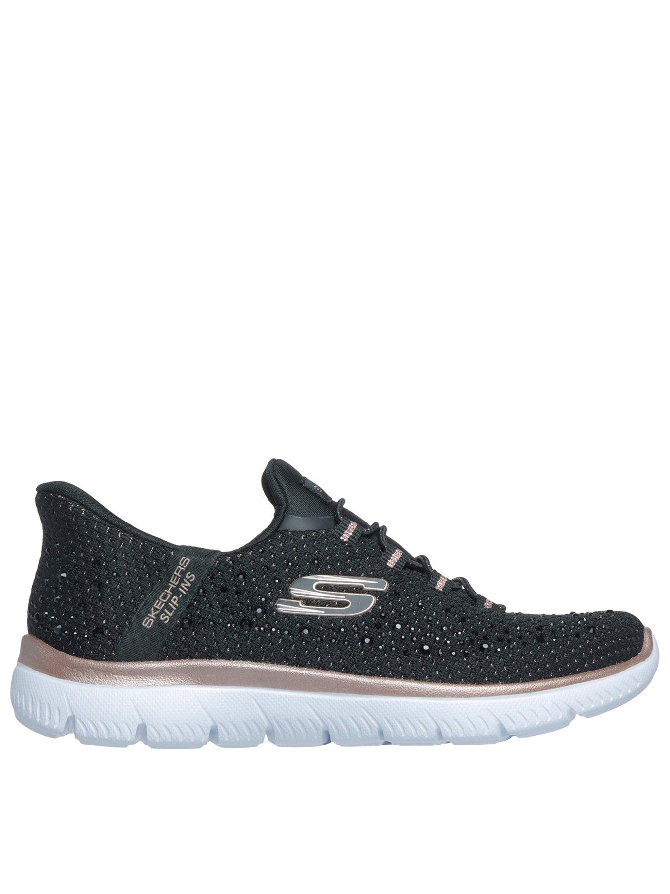 Image 1 of 5 of Skechers Women's Summits Hands Free Slip-Ins Rhinestone Trainers - Black
