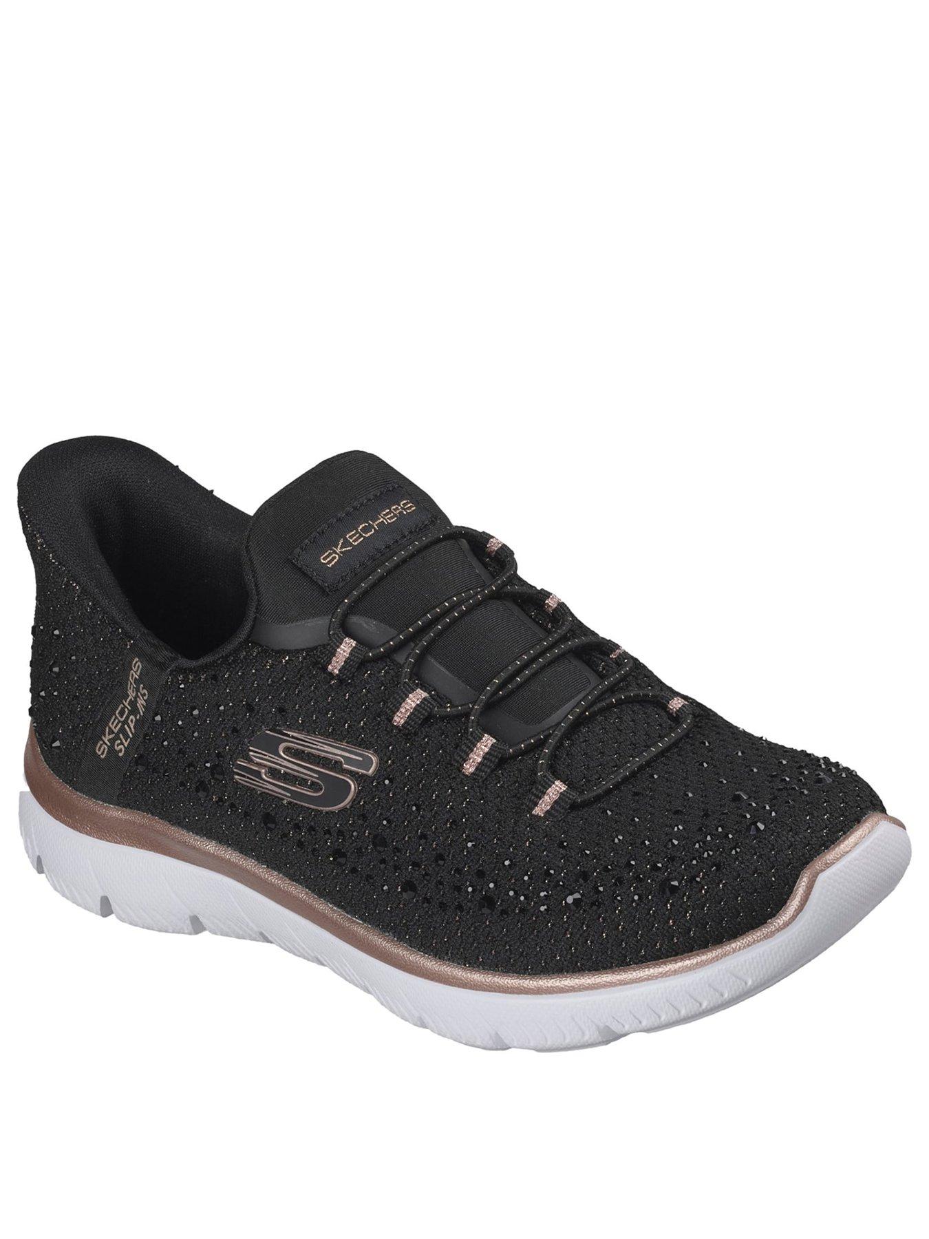 Image 2 of 5 of Skechers Women's Summits Hands Free Slip-Ins Rhinestone Trainers - Black