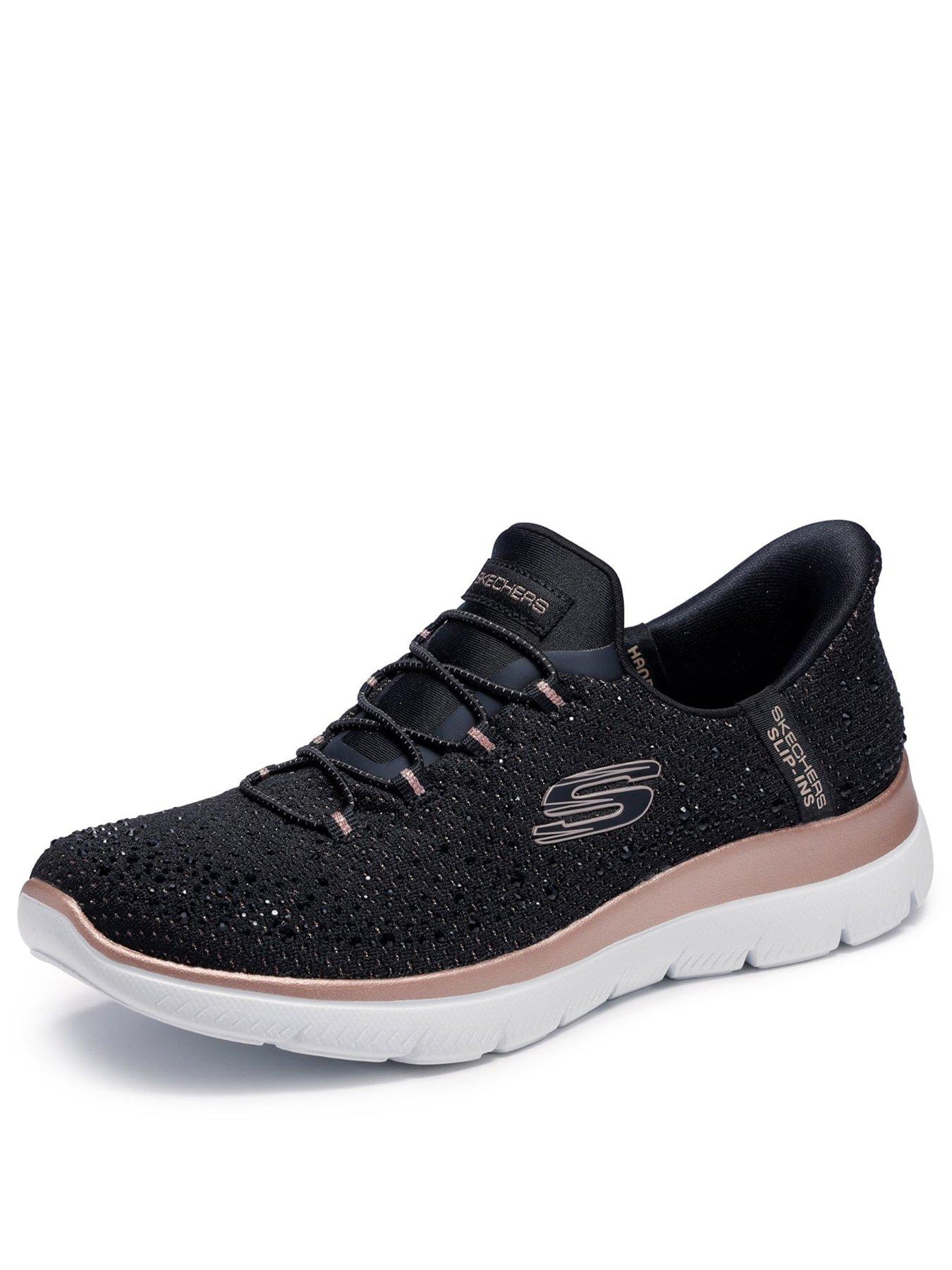 Image 3 of 5 of Skechers Women's Summits Hands Free Slip-Ins Rhinestone Trainers - Black