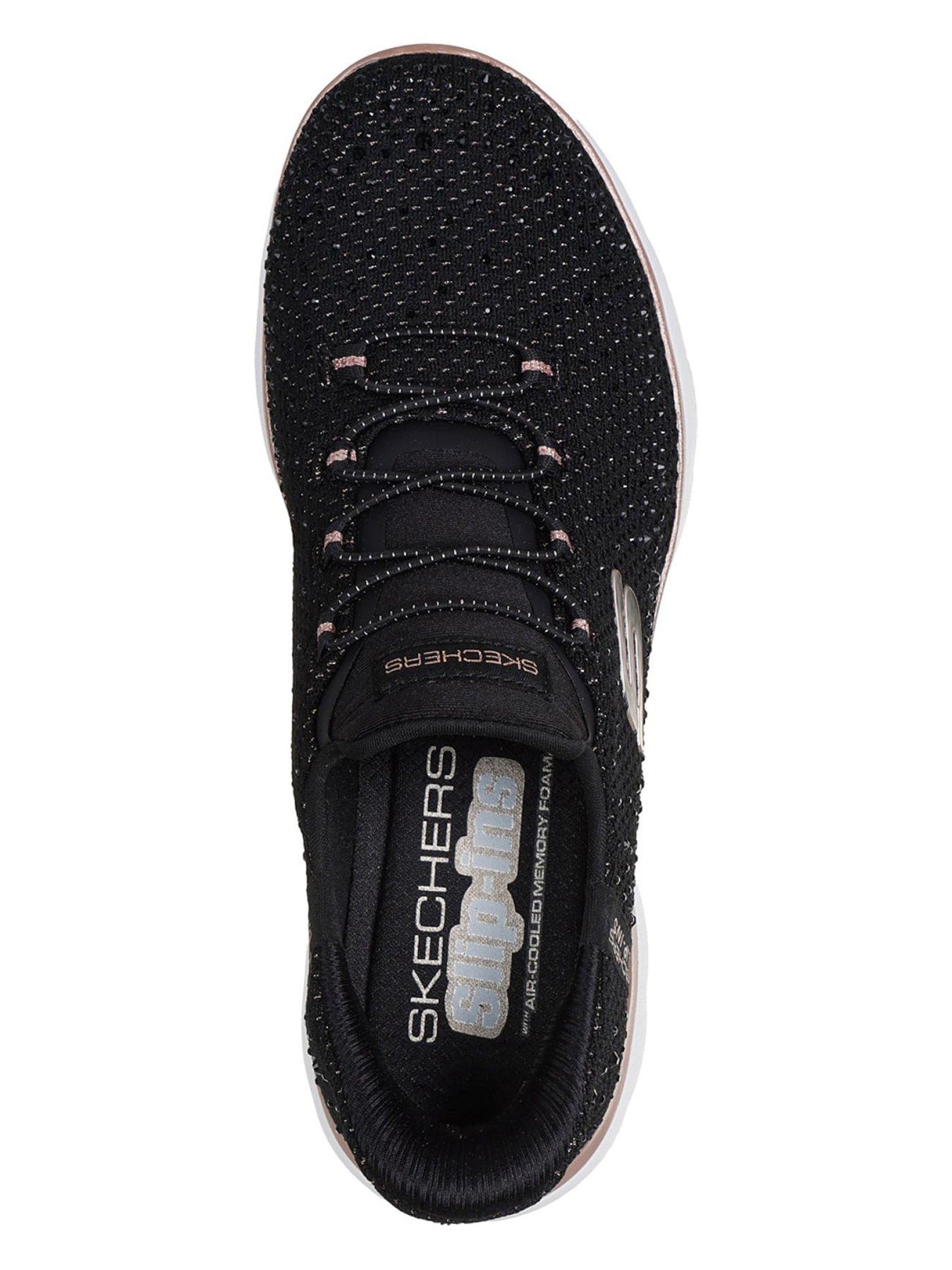 Image 4 of 5 of Skechers Women's Summits Hands Free Slip-Ins Rhinestone Trainers - Black