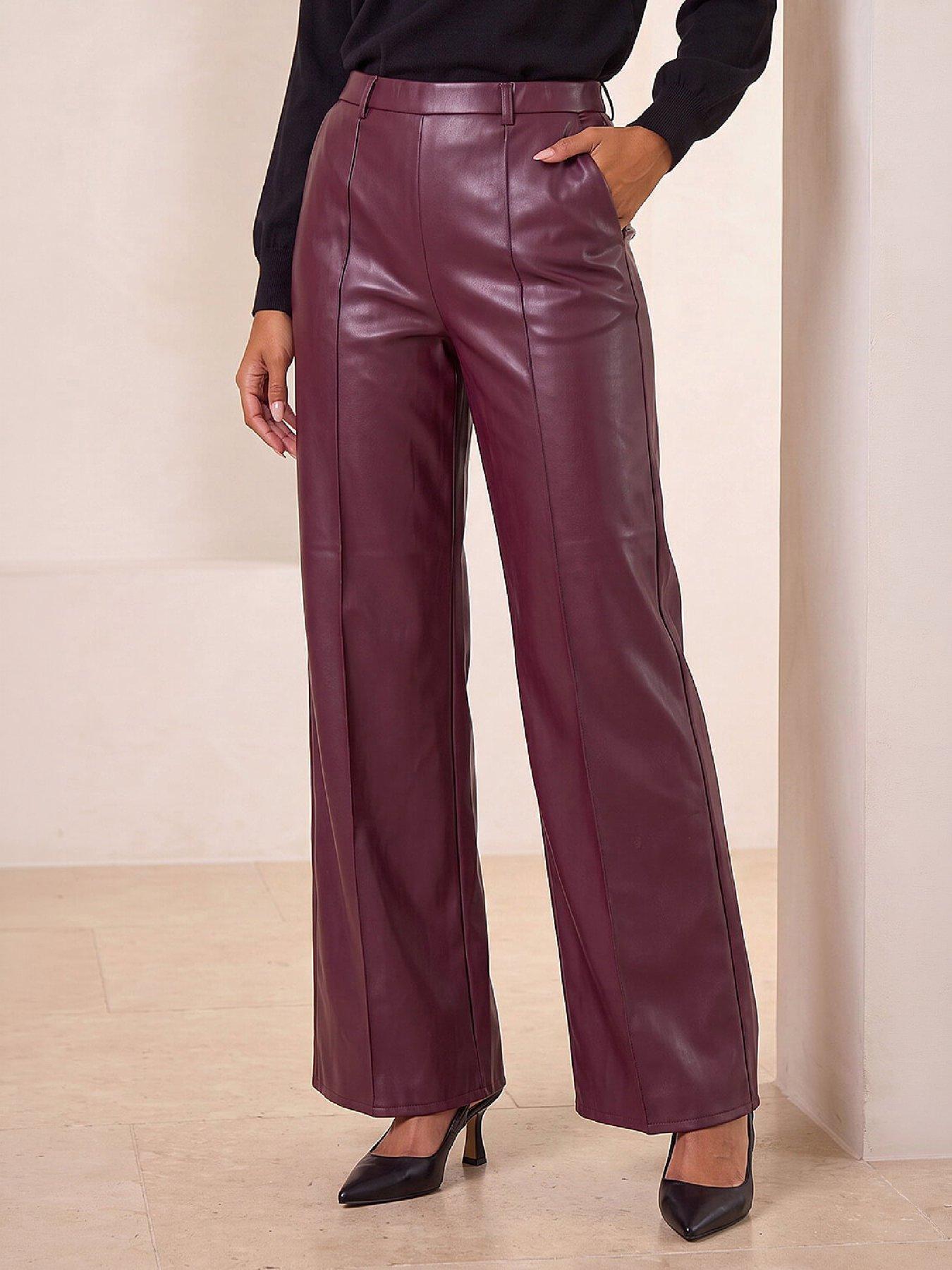 Image 1 of 4 of Roman Pintuck Wide Leg Pu Trouser