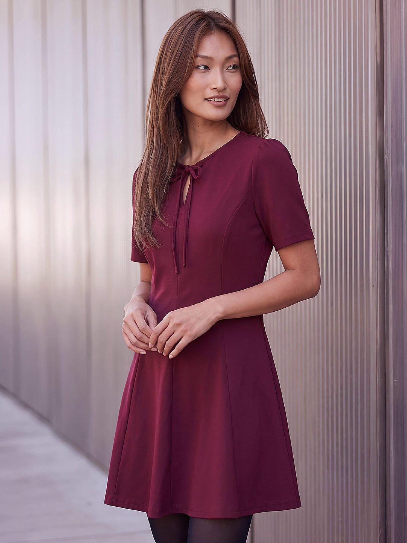 Image 3 of 4 of Roman Bow Detail Short Dress