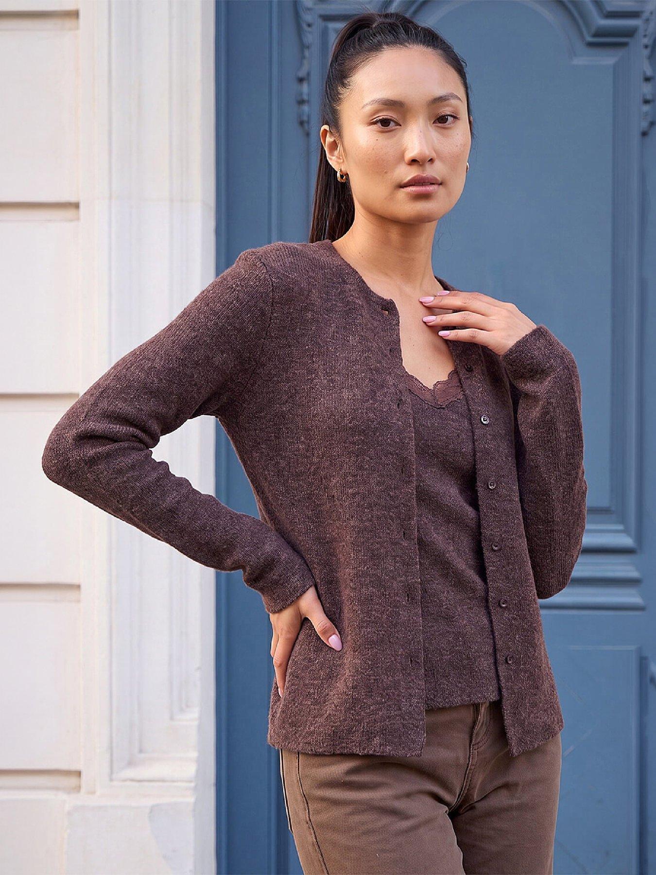 Image 1 of 4 of Roman Lace Trim Cardigan