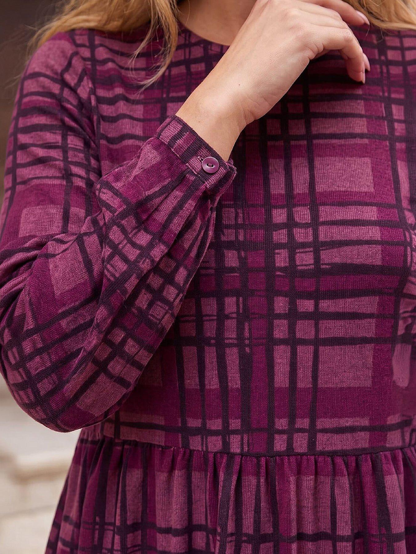 Image 2 of 4 of Roman Check Print Dress