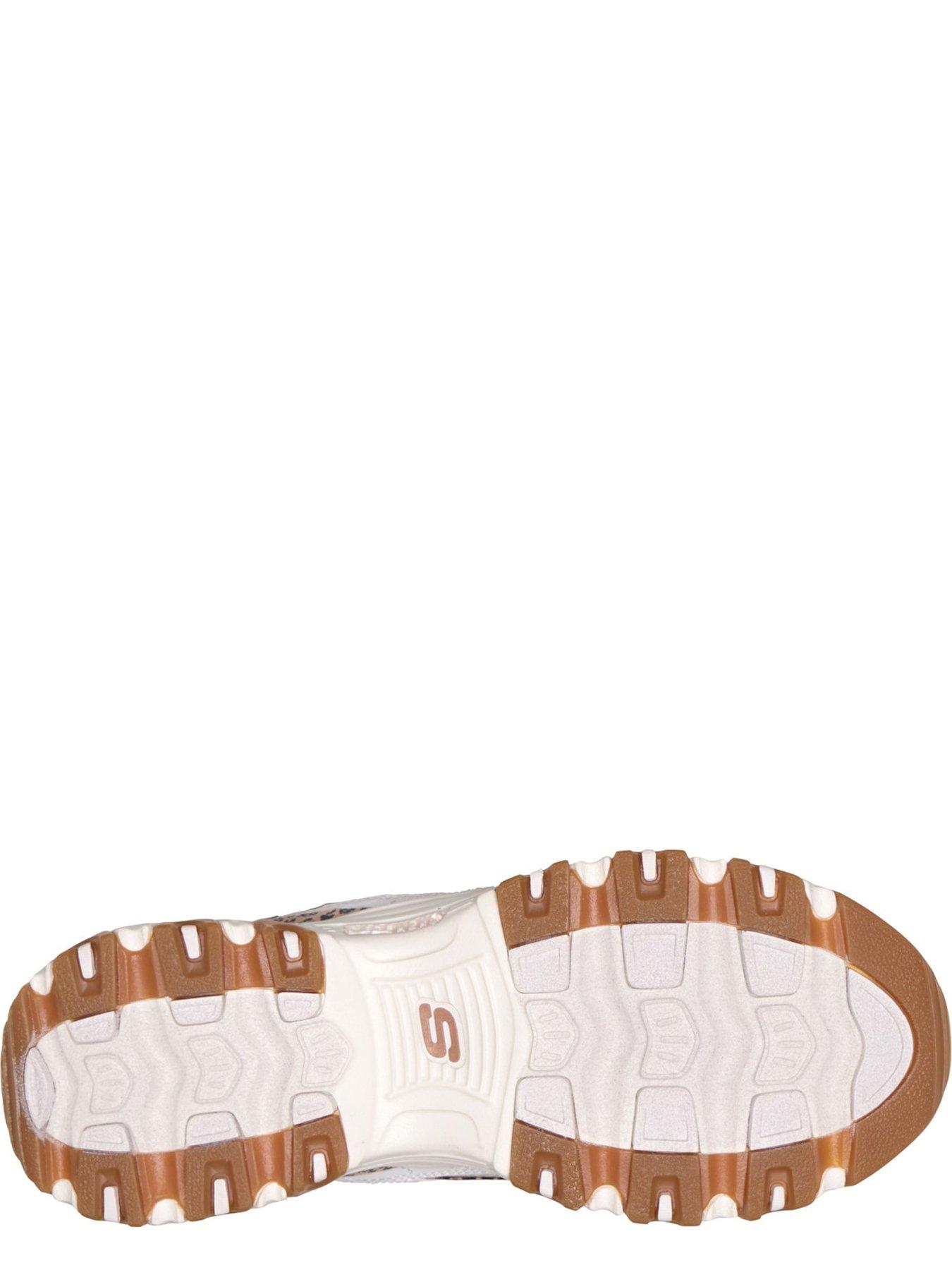 Image 5 of 5 of Skechers Womens D'Lites Leopard Print Air-Cooled Memory Foam Trainers - White