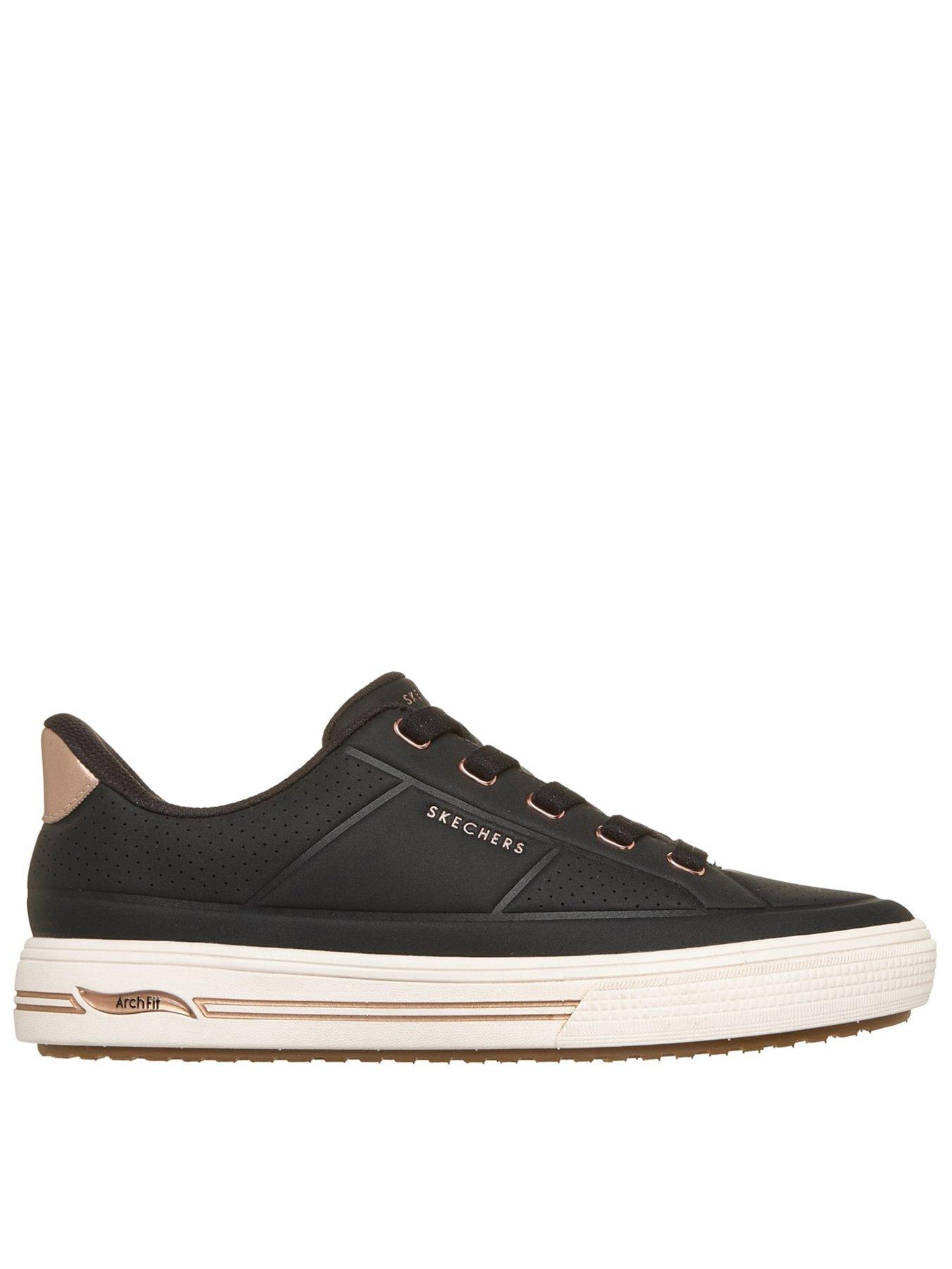 Image 1 of 5 of Skechers Womens Arch Fit Slip-Ins Lace-Up Trainers - Black