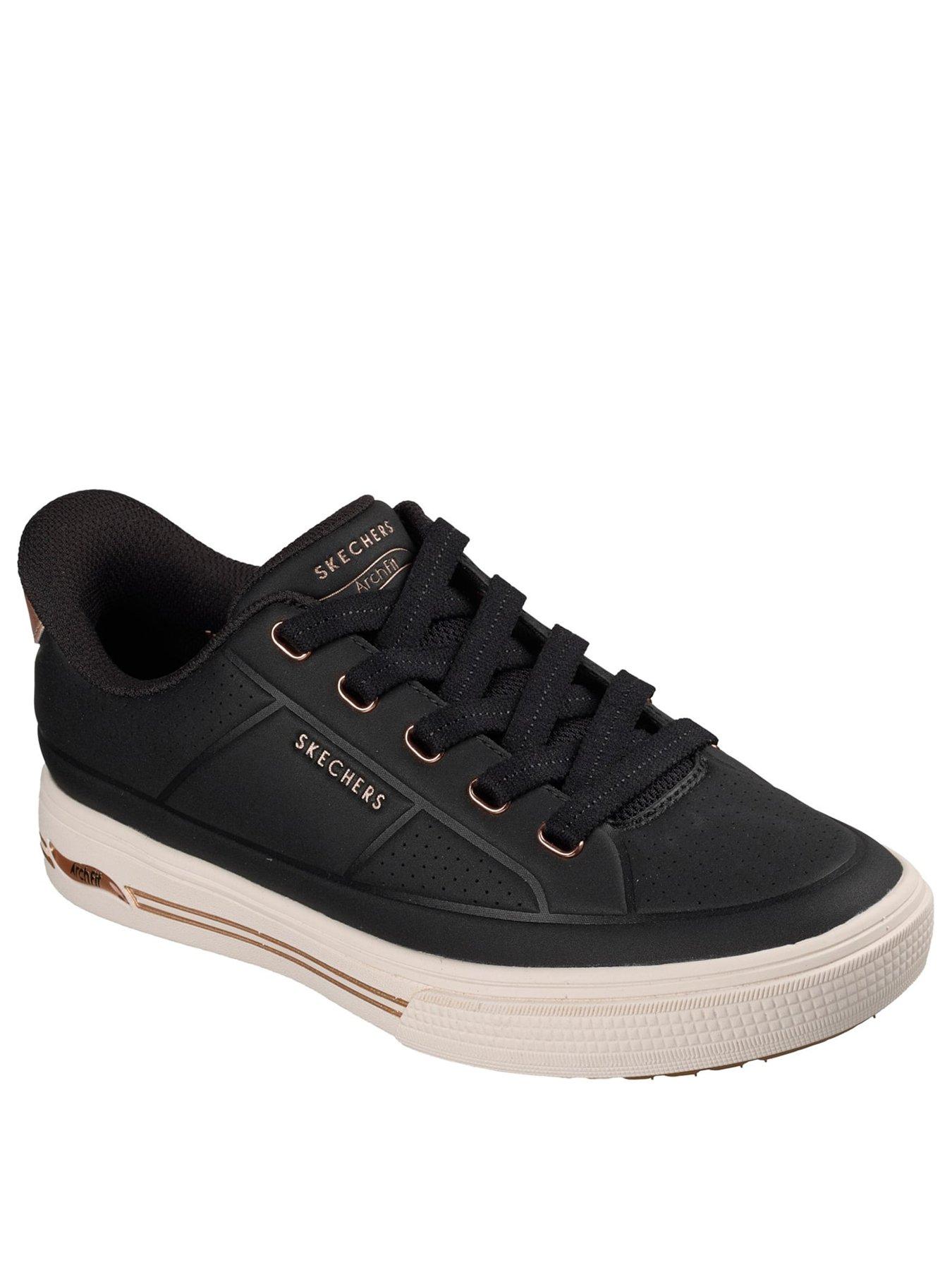 Image 2 of 5 of Skechers Womens Arch Fit Slip-Ins Lace-Up Trainers - Black