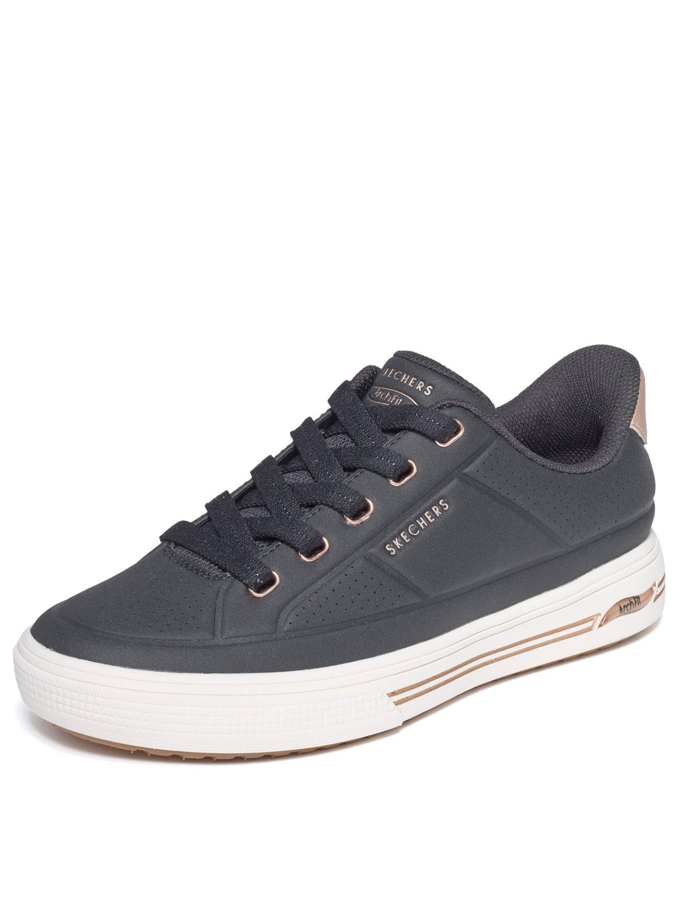 Image 3 of 5 of Skechers Womens Arch Fit Slip-Ins Lace-Up Trainers - Black