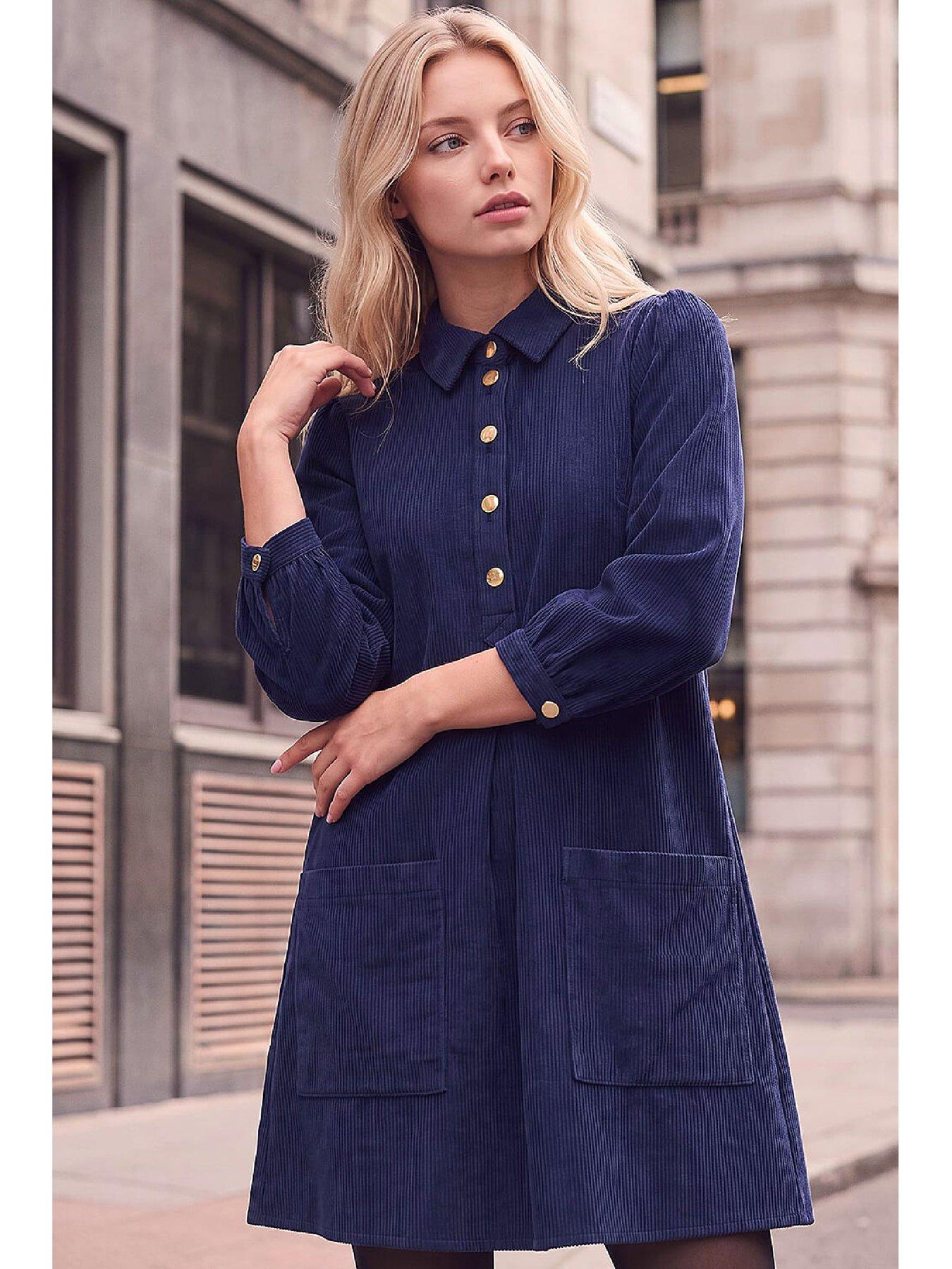 Image 3 of 4 of Roman Petite Cord Button Dress