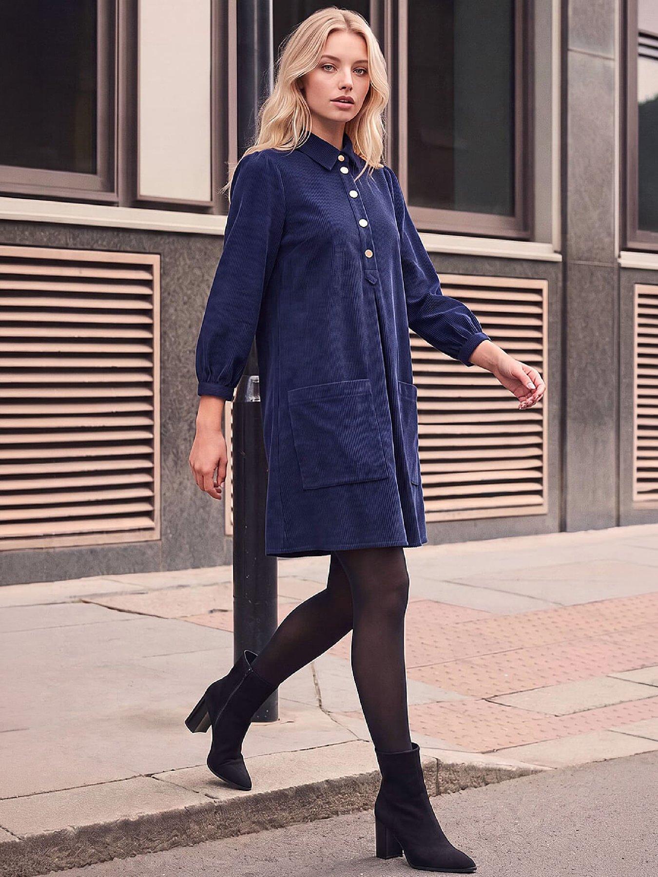Image 4 of 4 of Roman Petite Cord Button Dress