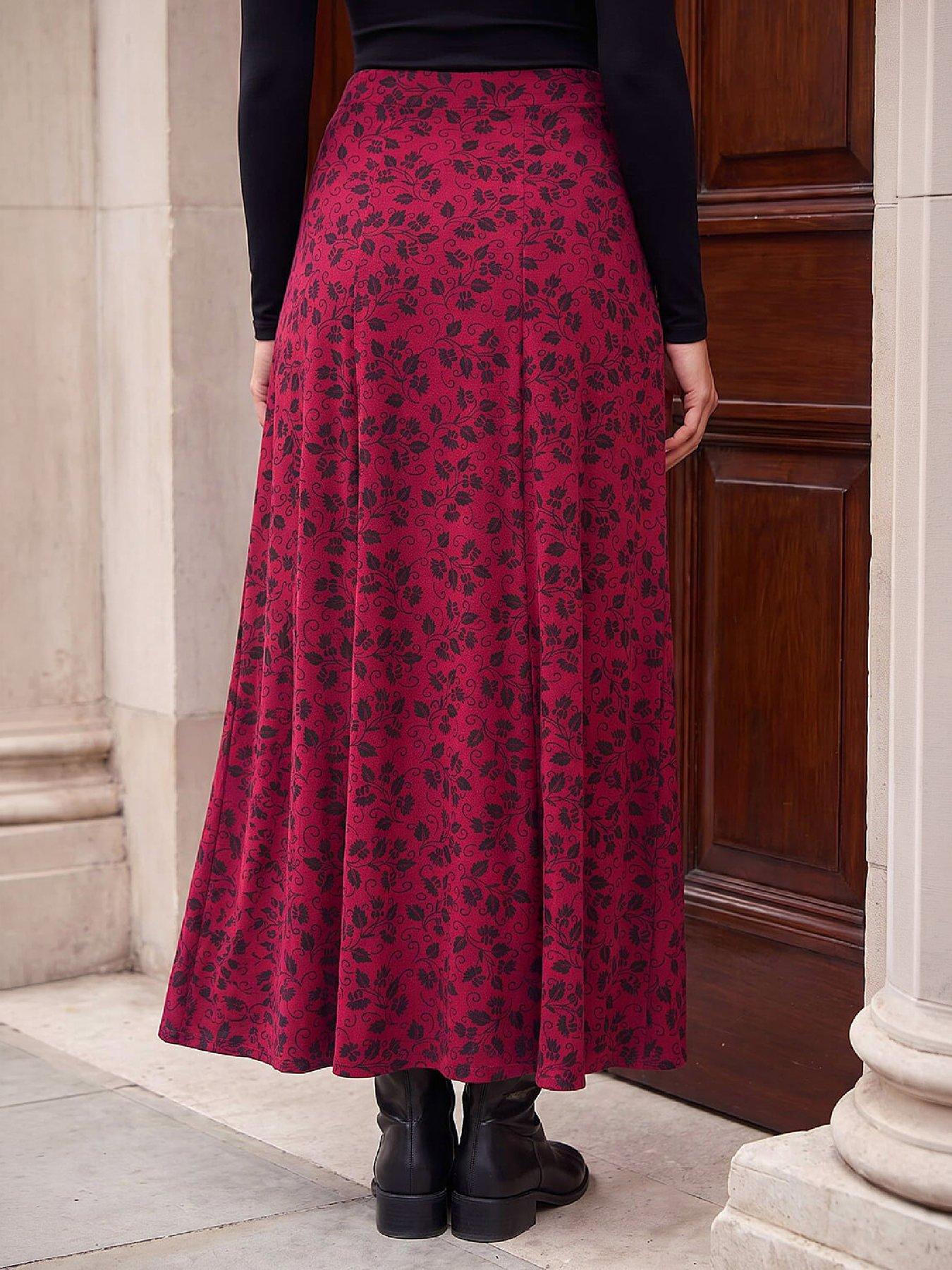 Image 3 of 3 of Roman Leaf Print Skirt