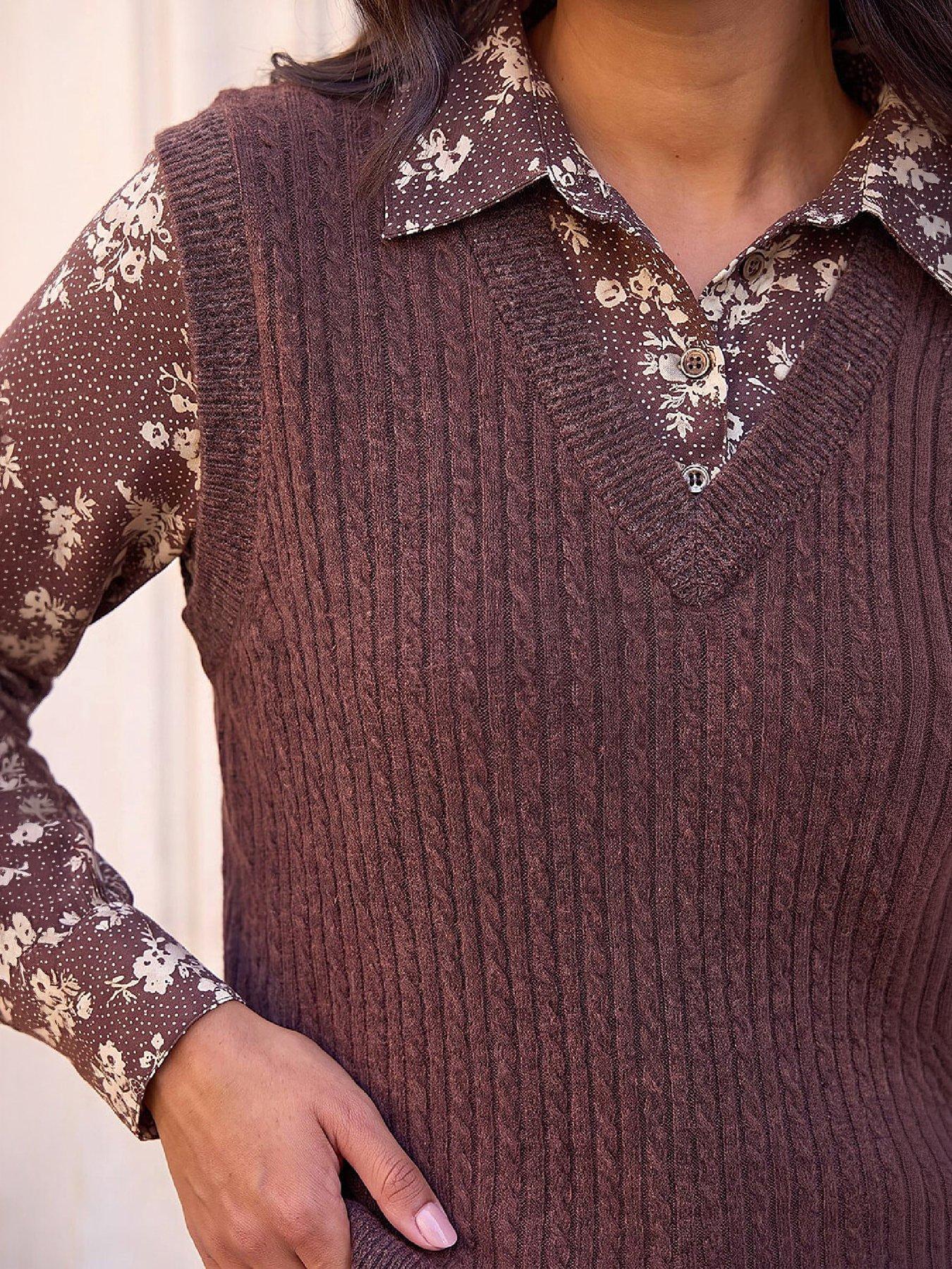 Image 2 of 4 of Roman Ditsy Print 2 In 1 Top