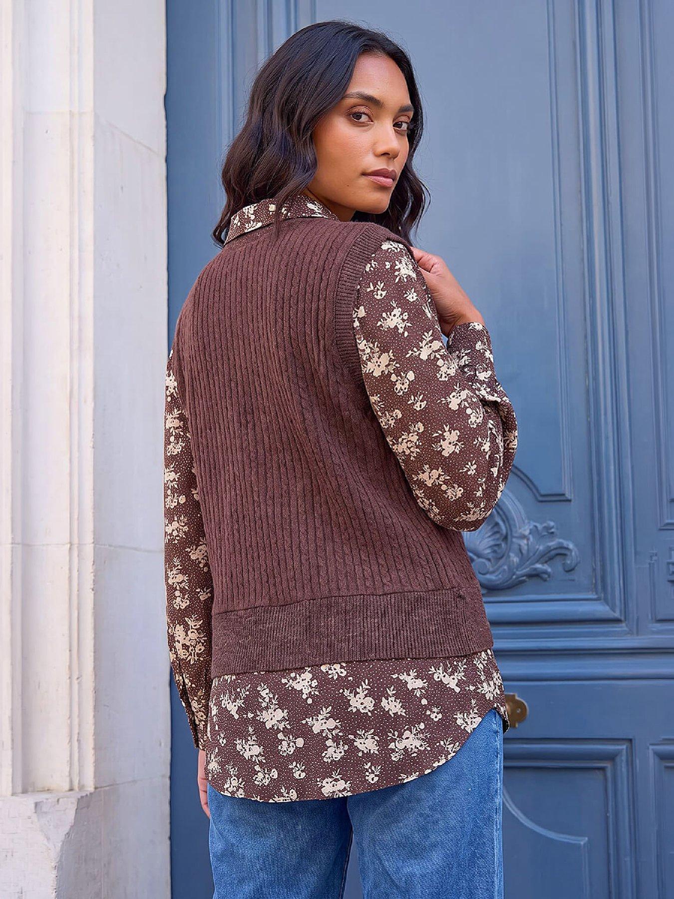 Image 3 of 4 of Roman Ditsy Print 2 In 1 Top