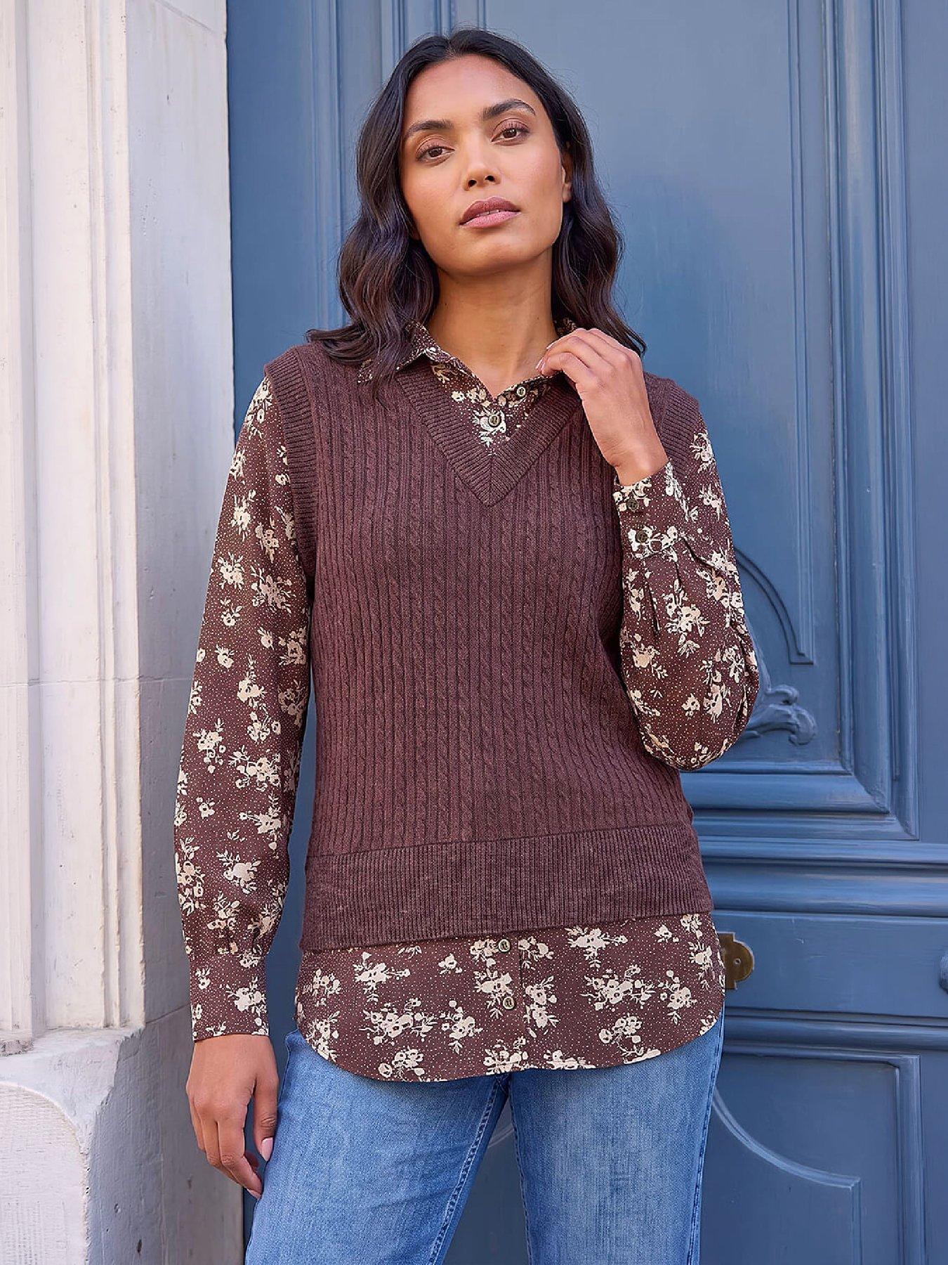Image 4 of 4 of Roman Ditsy Print 2 In 1 Top