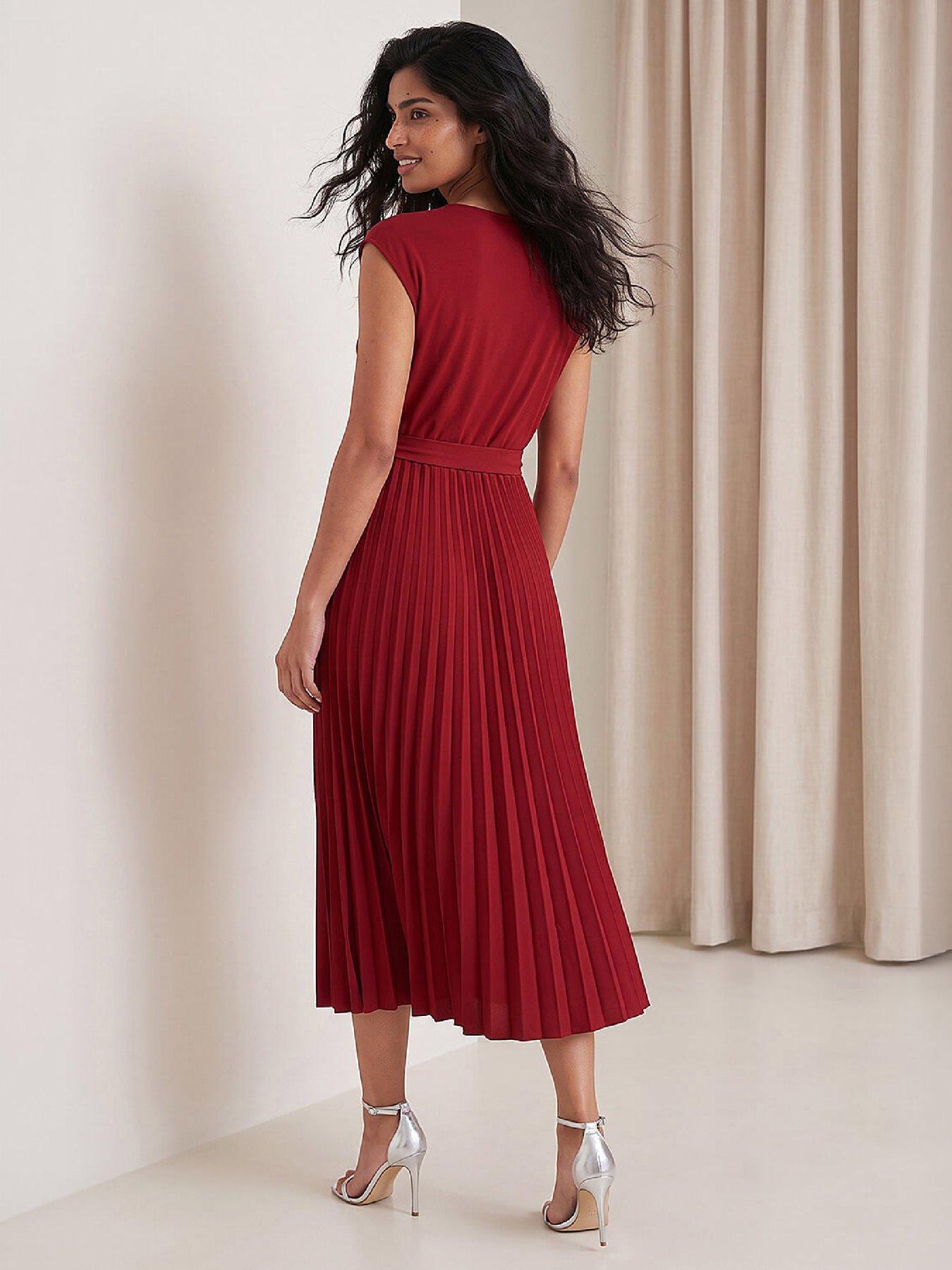 Image 3 of 4 of Roman Pleated Tie Waist Dress
