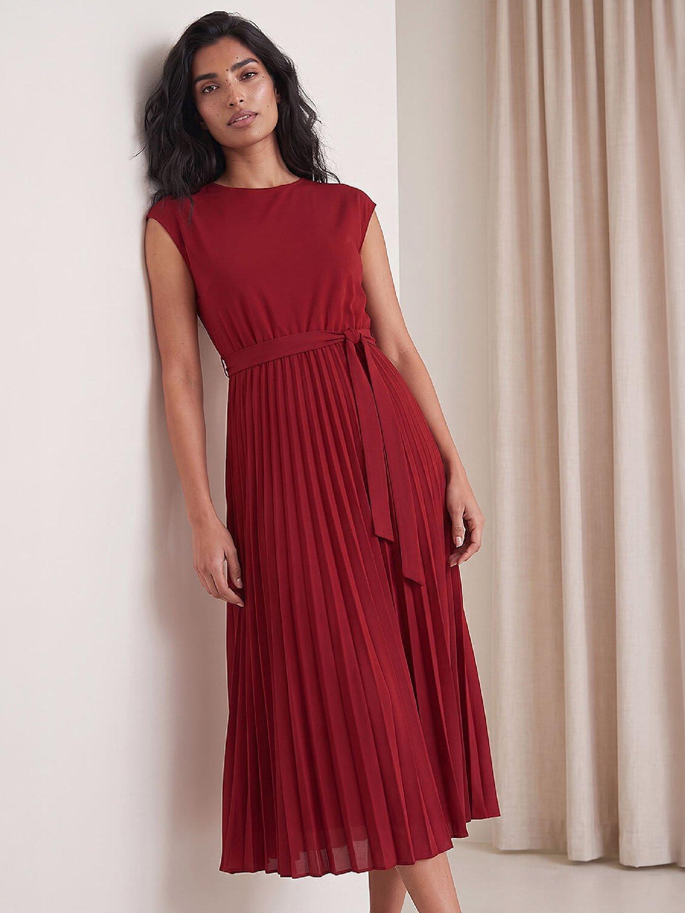 Image 4 of 4 of Roman Pleated Tie Waist Dress