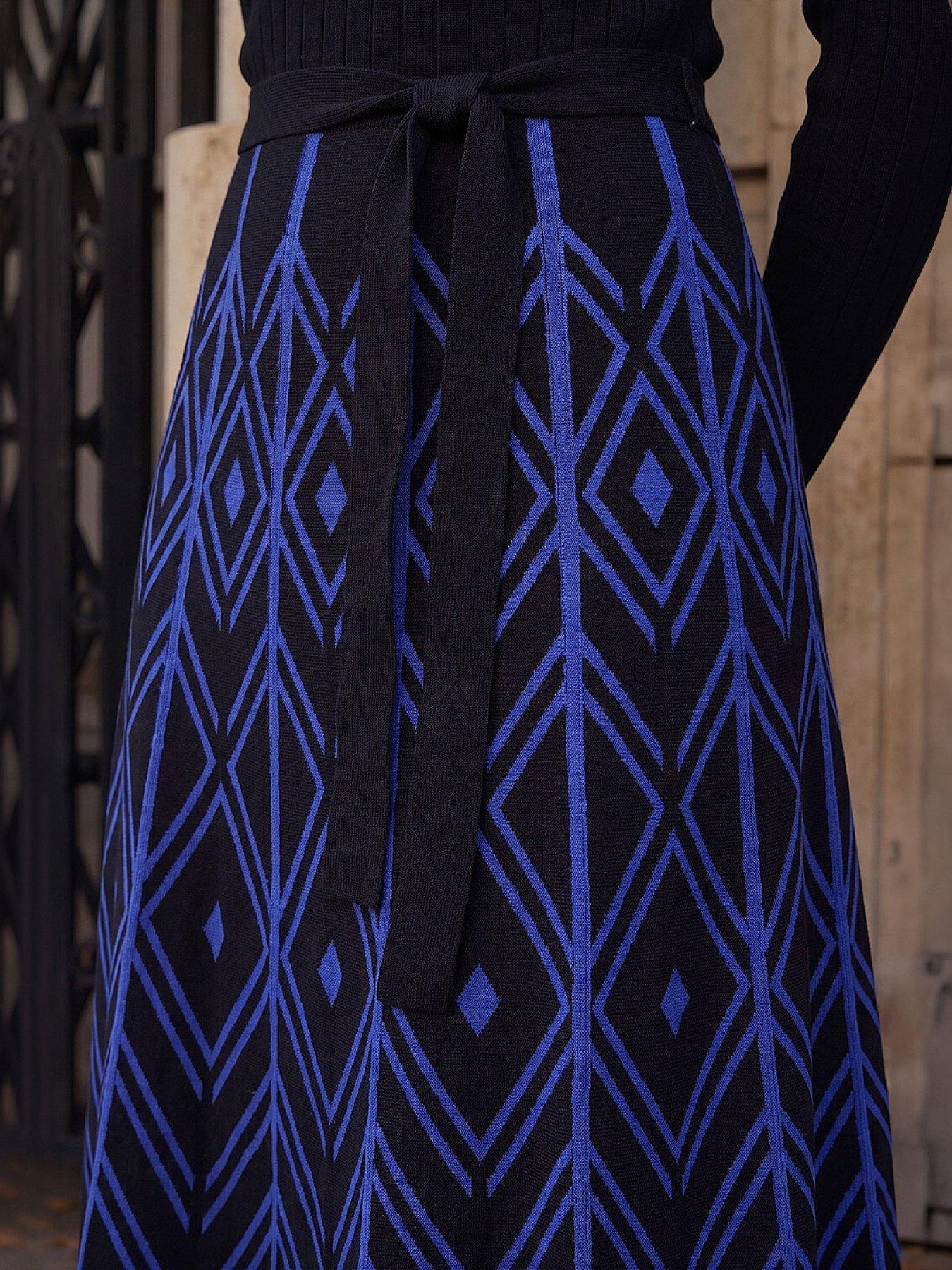 Image 2 of 3 of Roman Chevron Belted Dress