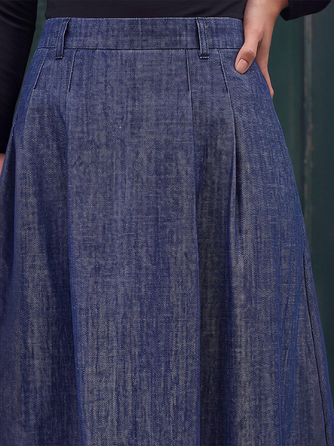 Image 2 of 4 of Roman Denim A-line Skirt