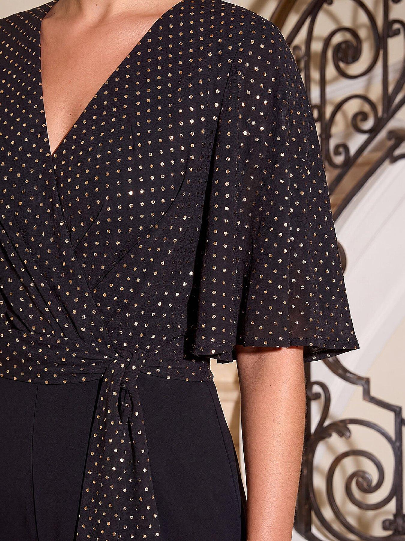 Image 2 of 4 of Roman Glitter Spot Stretch Jumpsuit