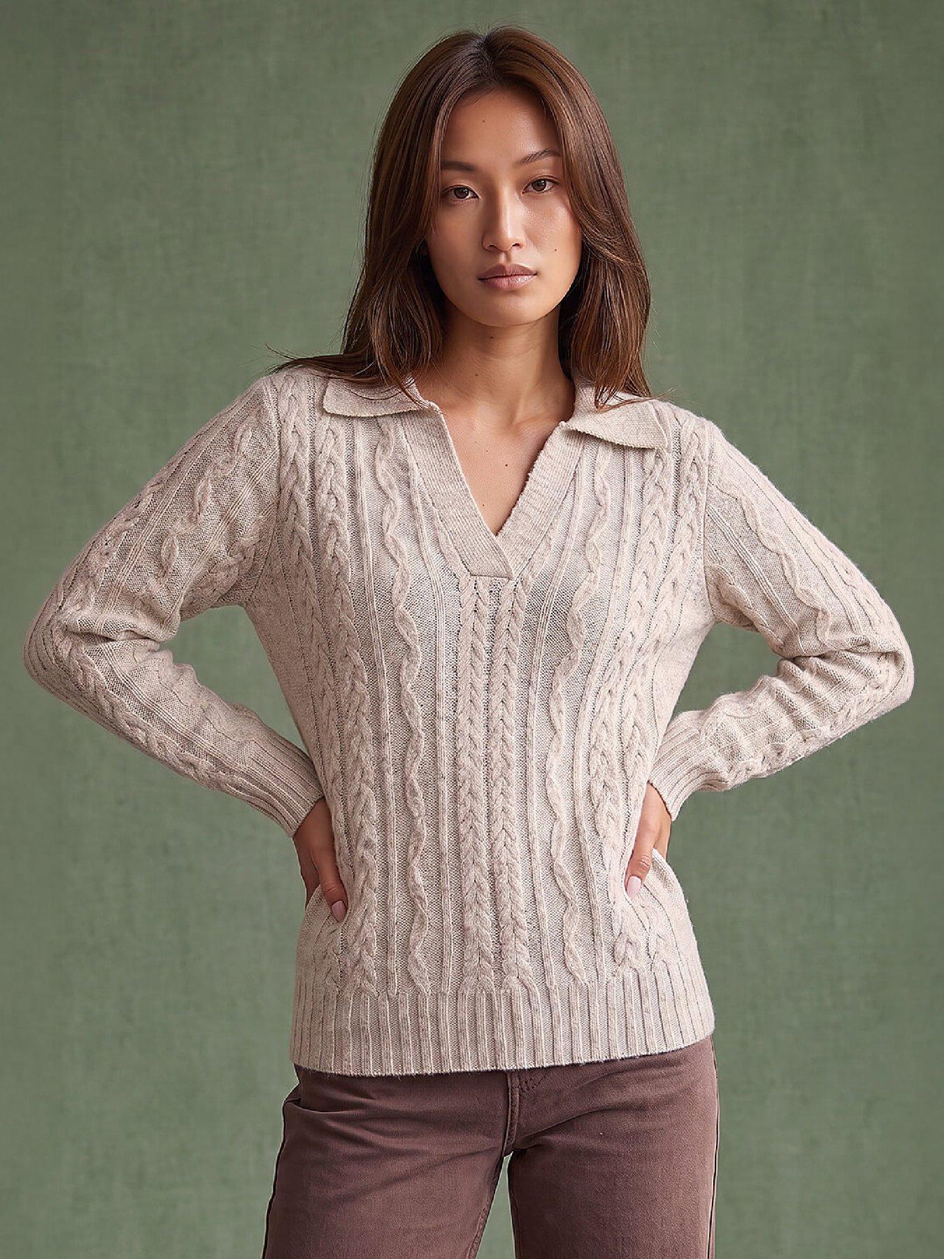 Image 1 of 4 of Roman Cable Knit Henley Jumper