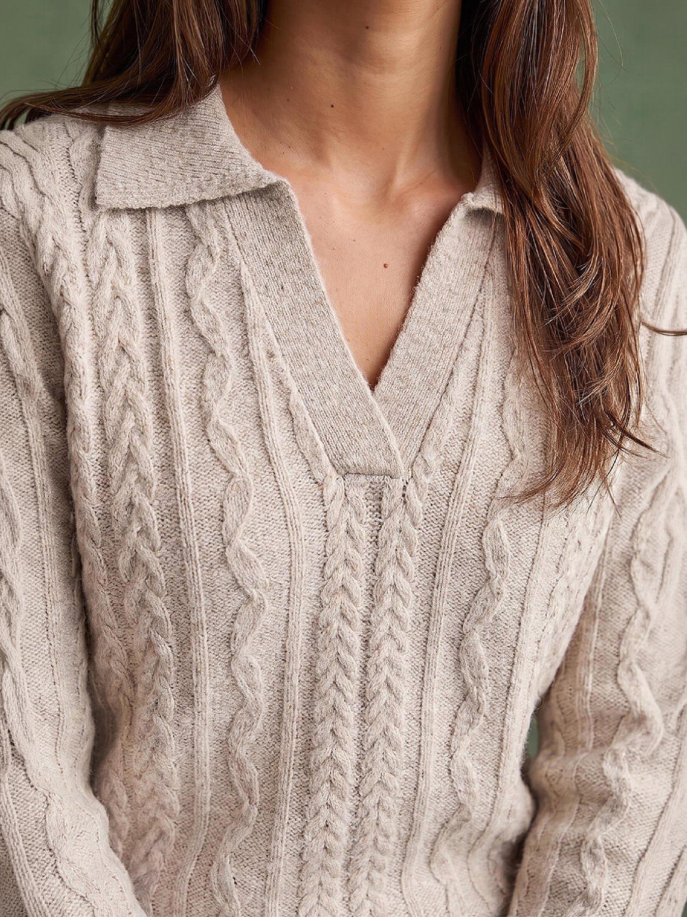 Image 2 of 4 of Roman Cable Knit Henley Jumper