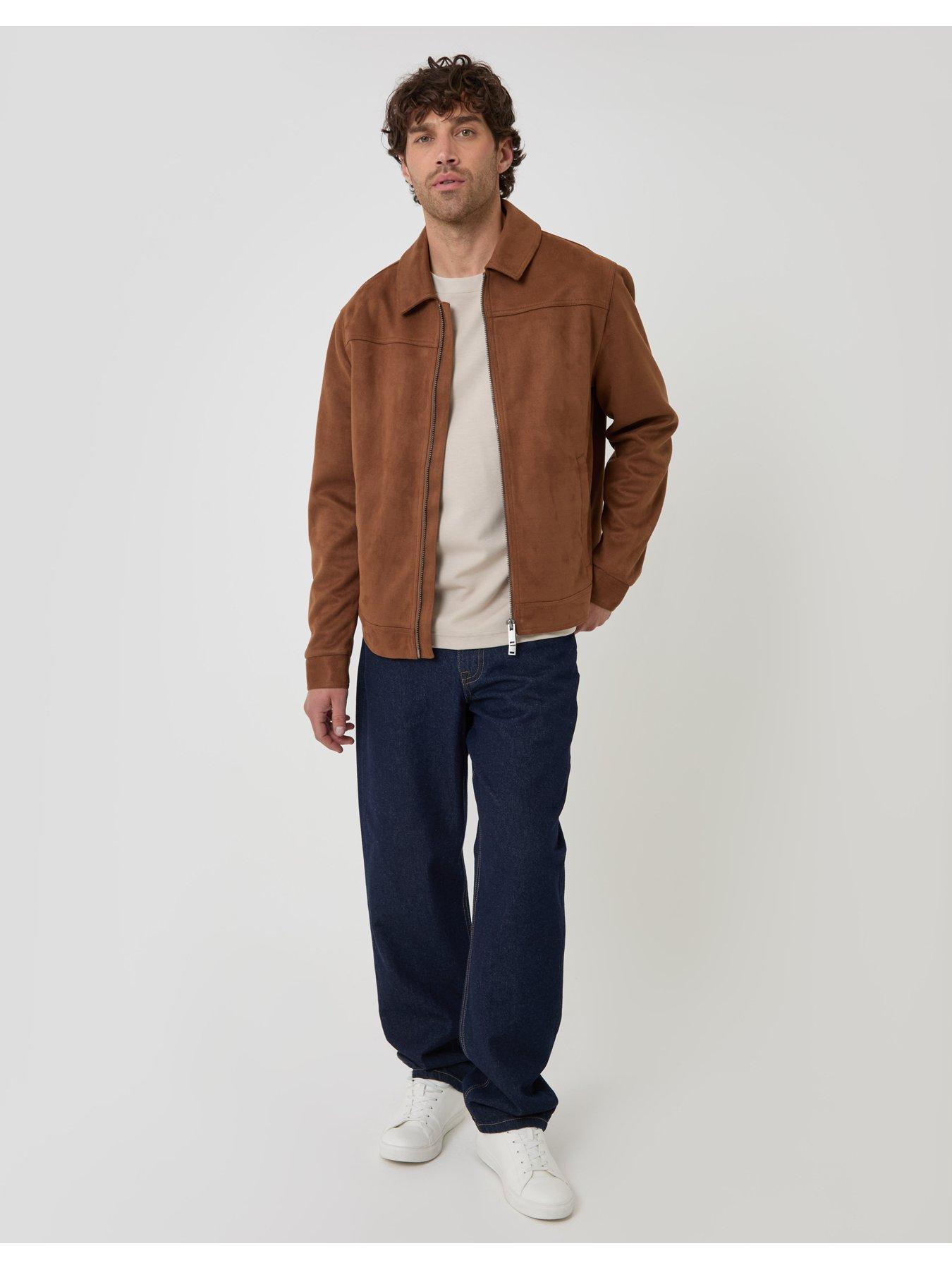 Image 3 of 7 of Threadbare Mens Collared Full-Zip Lightweight Jacket - Taupe