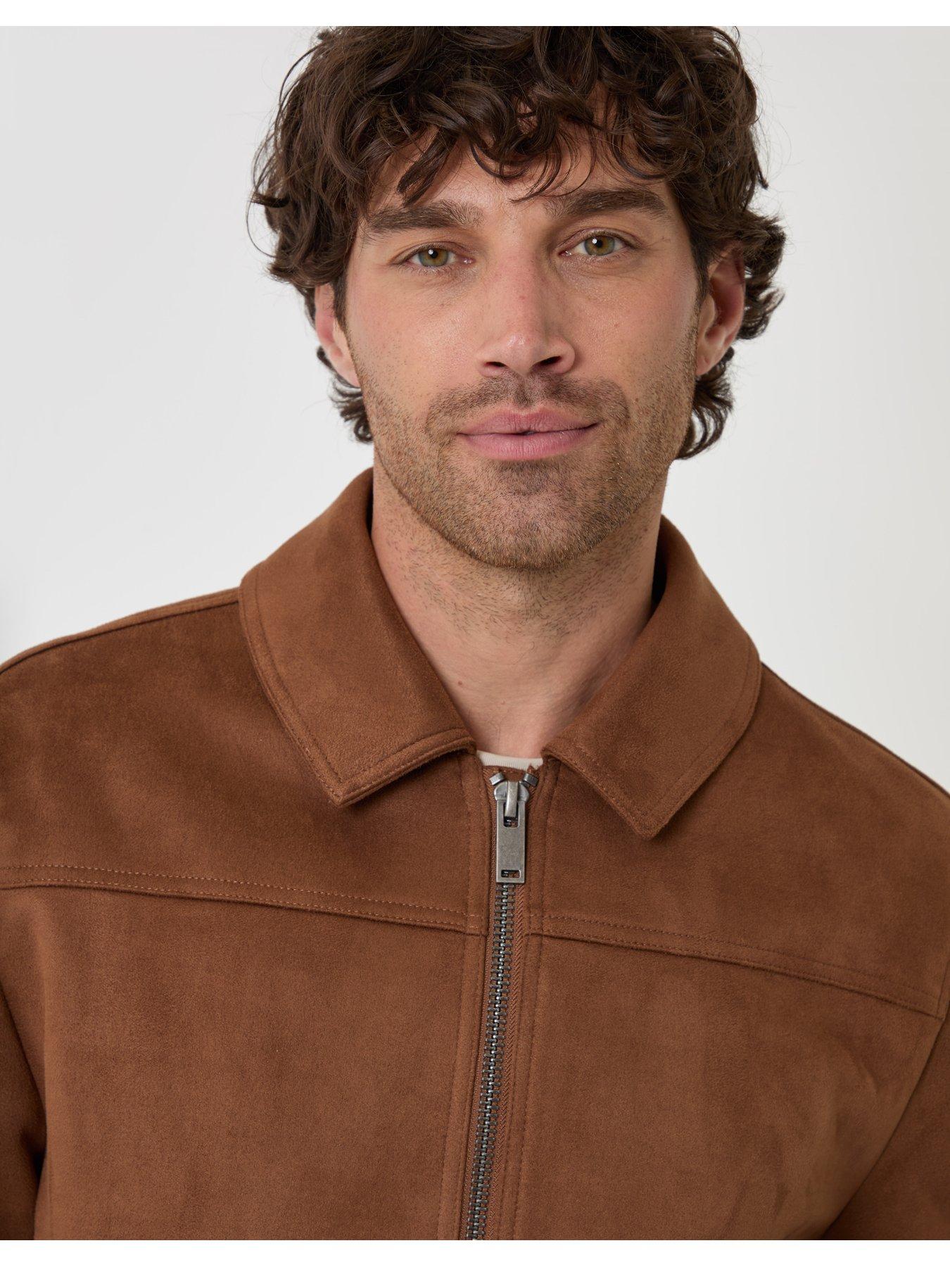 Image 5 of 7 of Threadbare Mens Collared Full-Zip Lightweight Jacket - Taupe