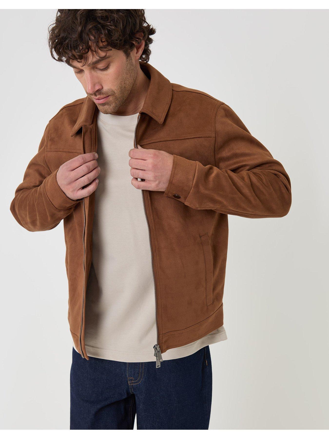 Image 6 of 7 of Threadbare Mens Collared Full-Zip Lightweight Jacket - Taupe